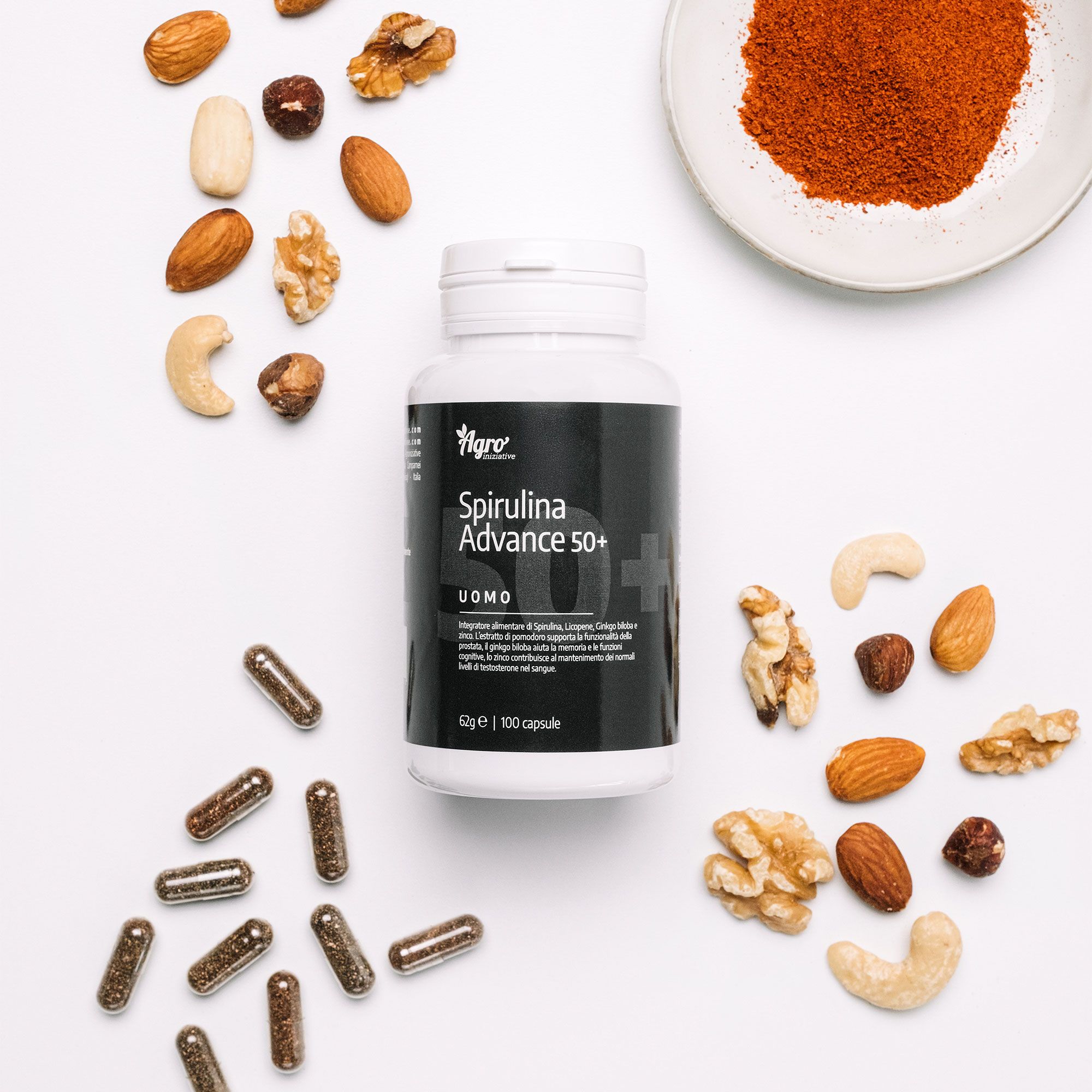 Agroiniziative
Integratore Spirulina
Advance 50+ Uomo
(100 cps - 62 g)