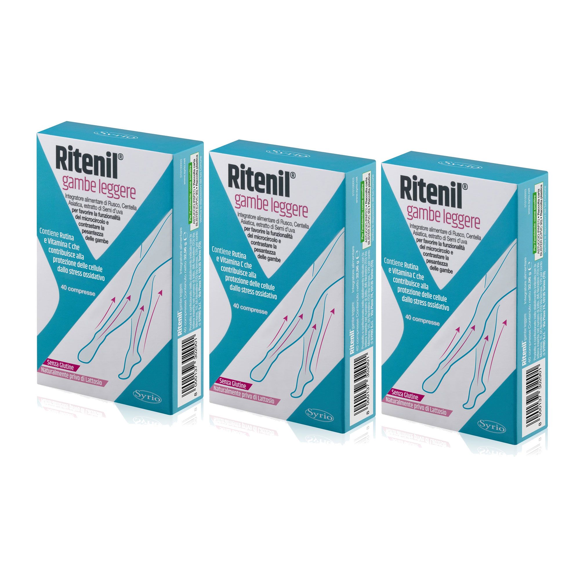Syrio
Integratore
Ritenil Gambe Leggere
(3x40 cps)