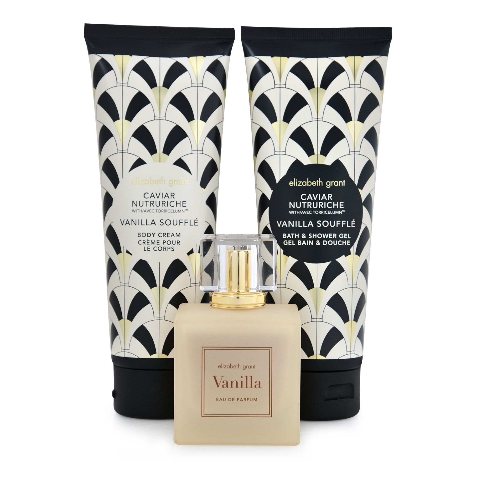 Elizabeth Grant Kit Vanilla Edition: profumo, crema corpo, bagnoschiuma
