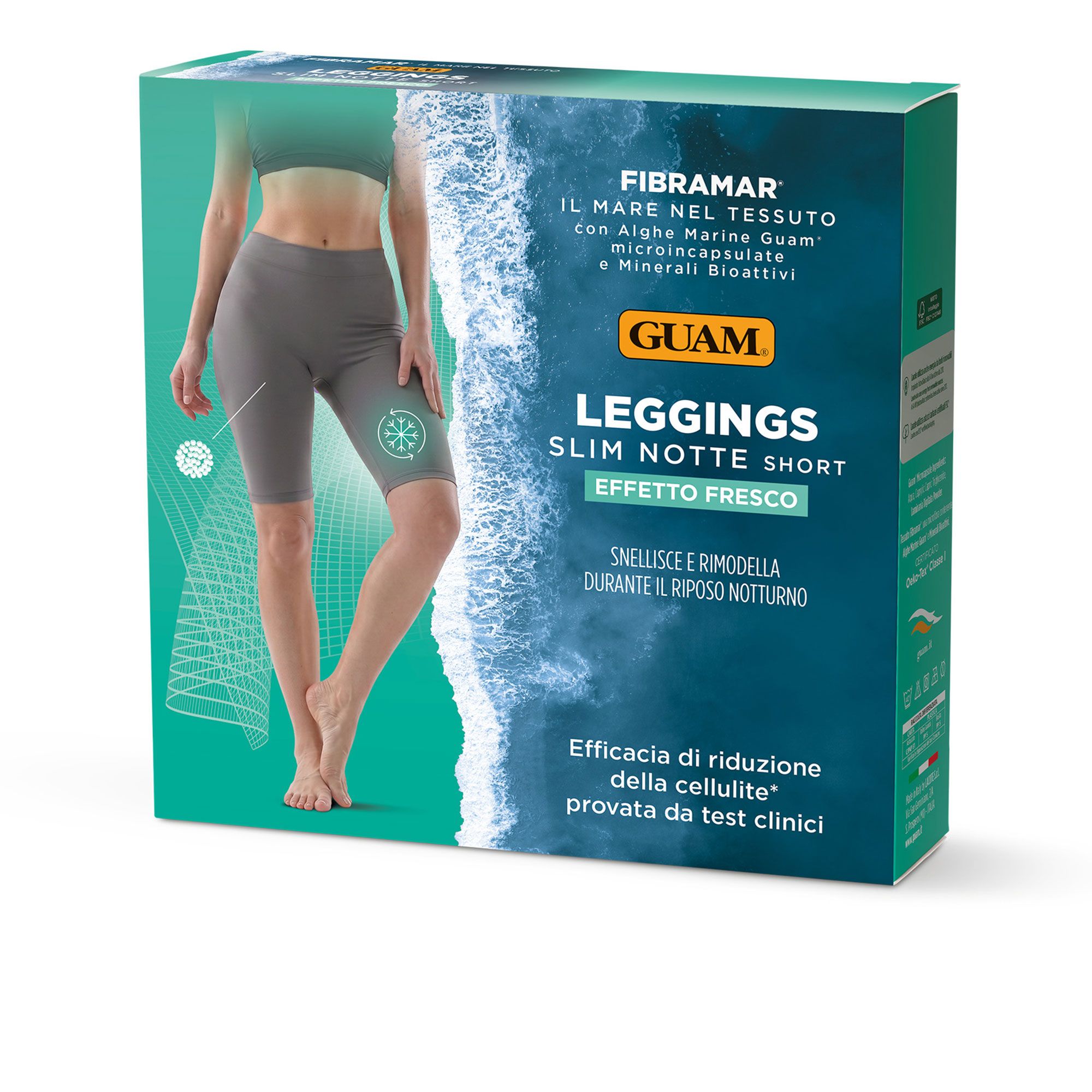Guam® Fibramar leggings slim notte corti effetto fresco