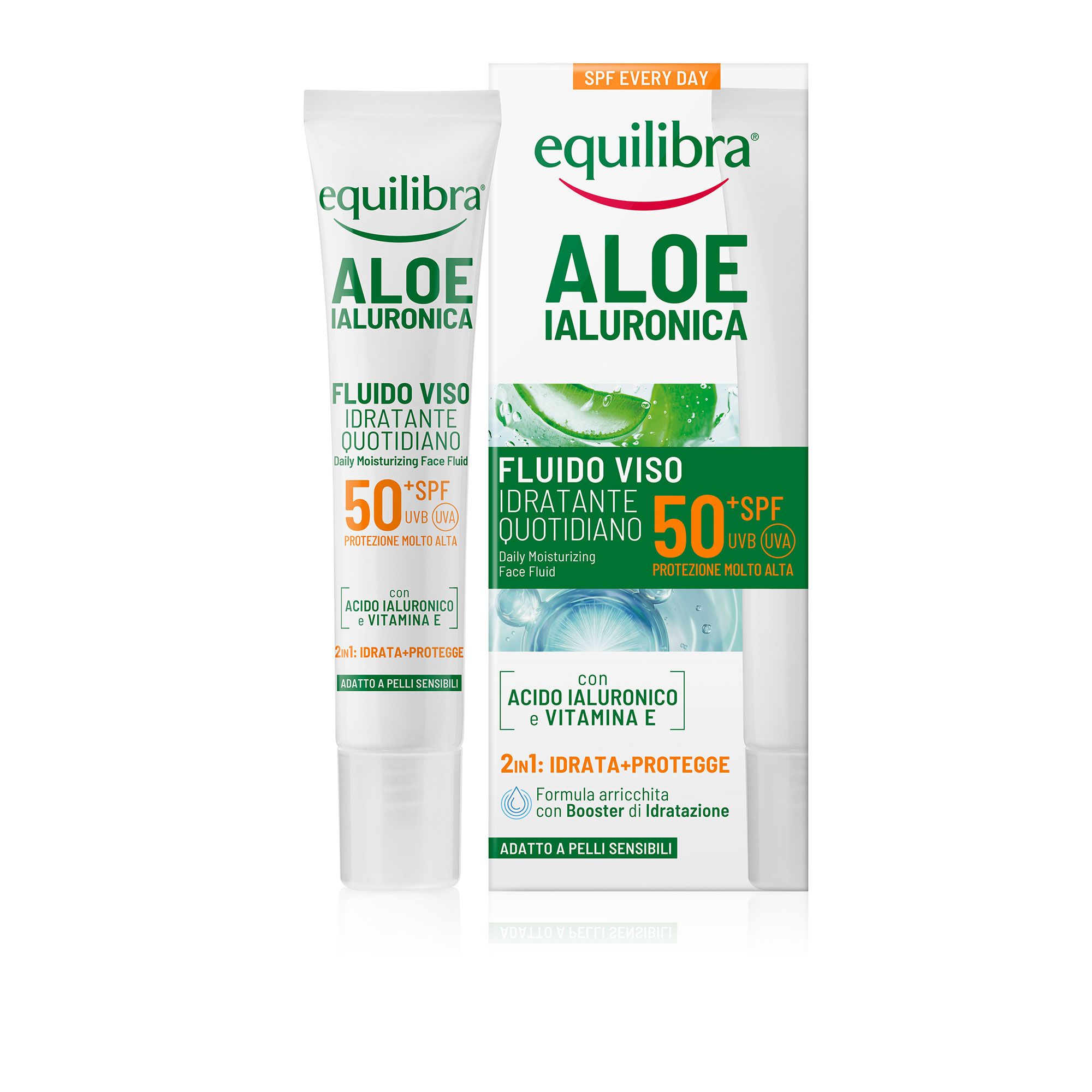Equilibra
Aloe Ialuronica
fluido viso idratante
SPF50+ (40 ml)