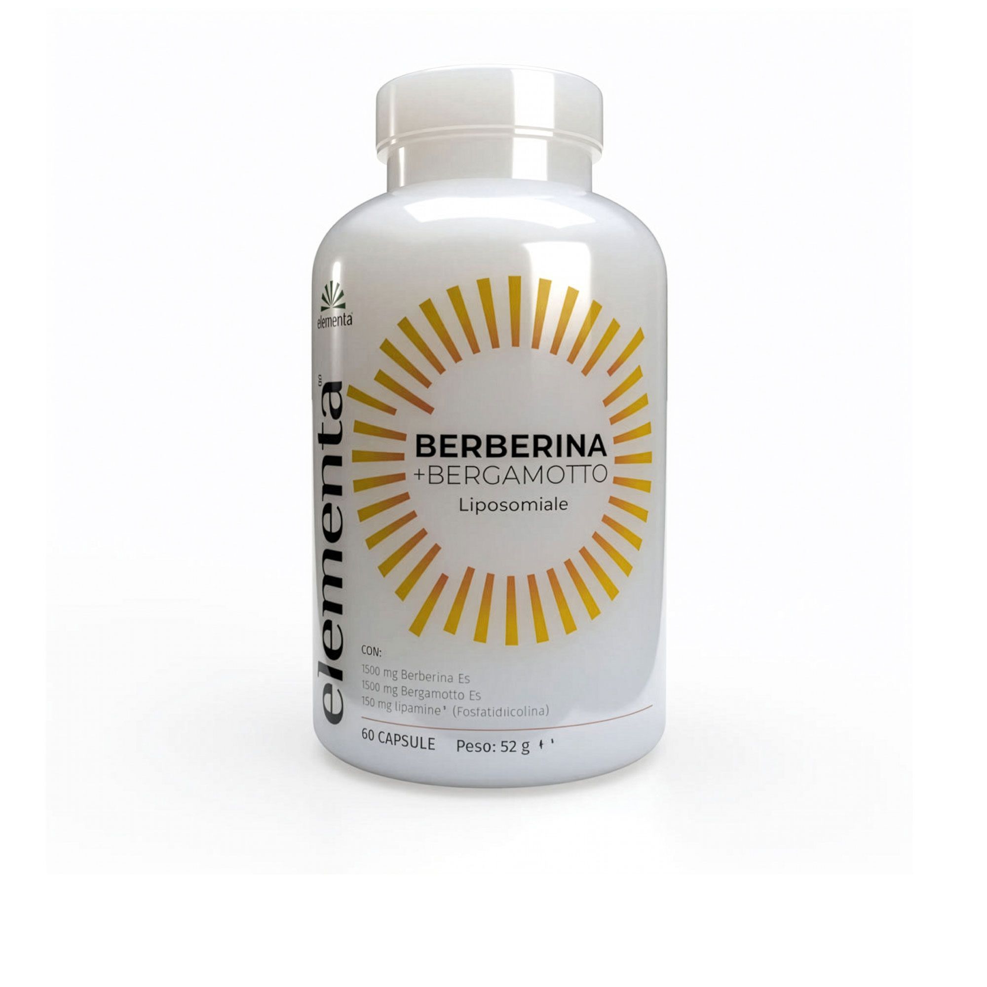 Elementa
Integratore
Berberina +
Bergamotto (60 cps)
