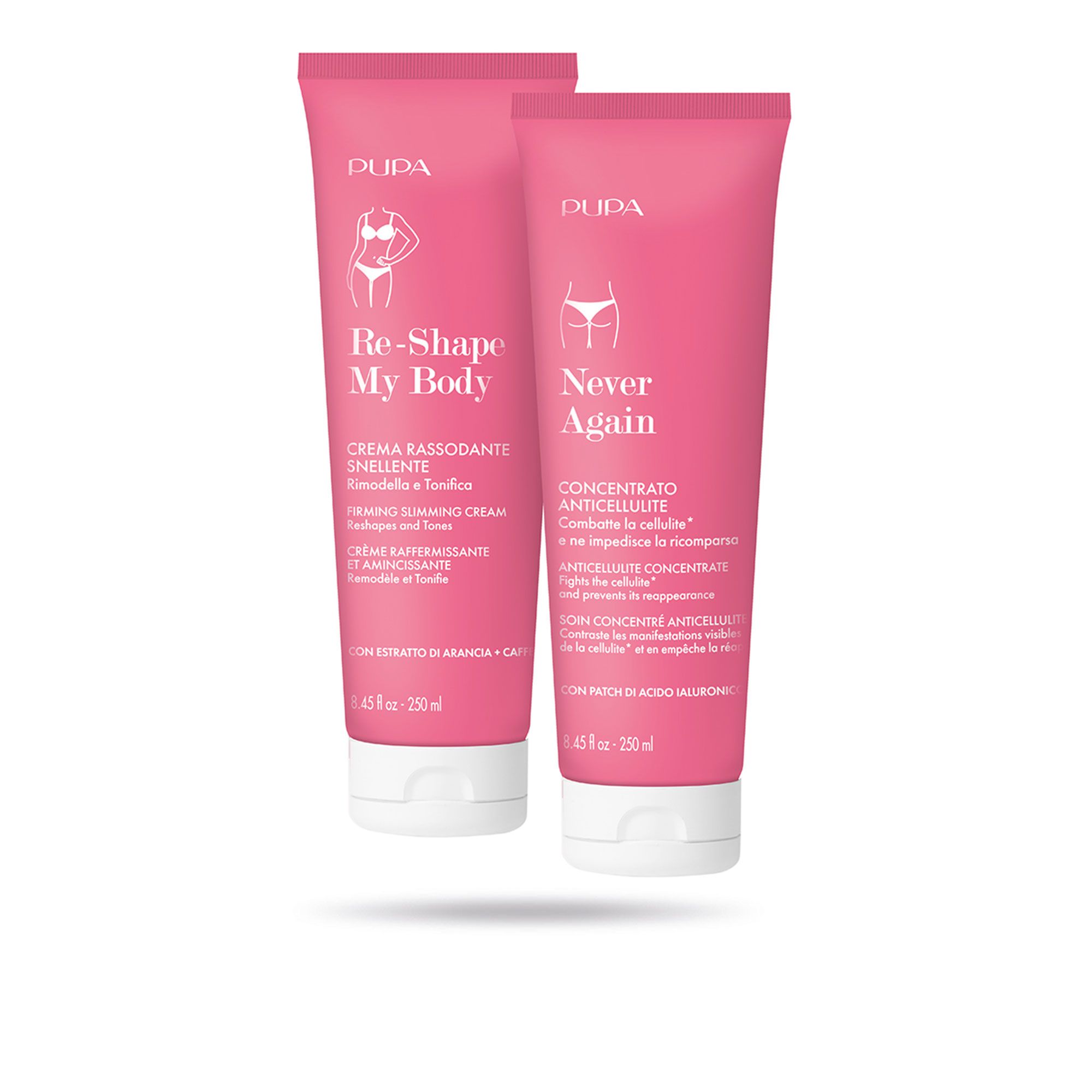 PUPA Milano
Crema rassodante
(250ml) e gel
anticellulite (250ml)