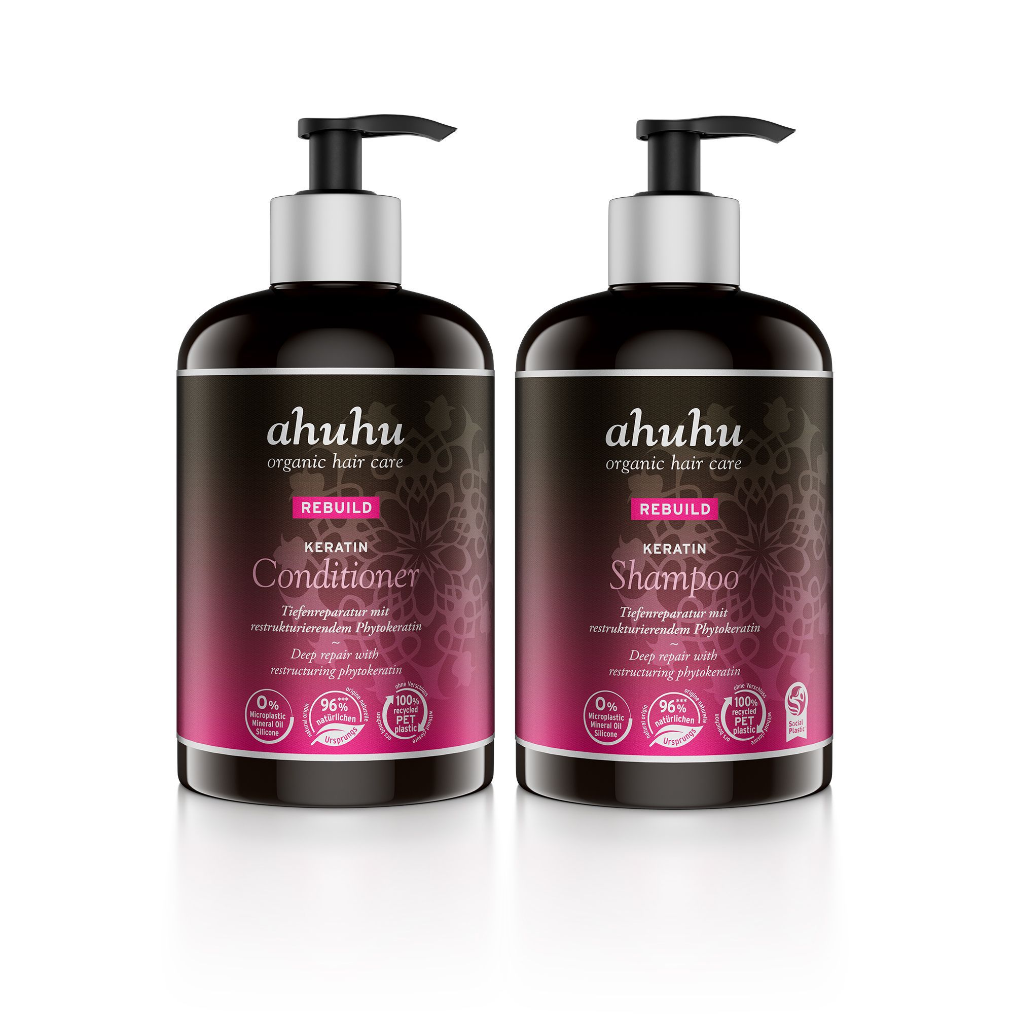 QVC Ahuhu Keratin Rebuild: Kit shampoo e balsamo capelli