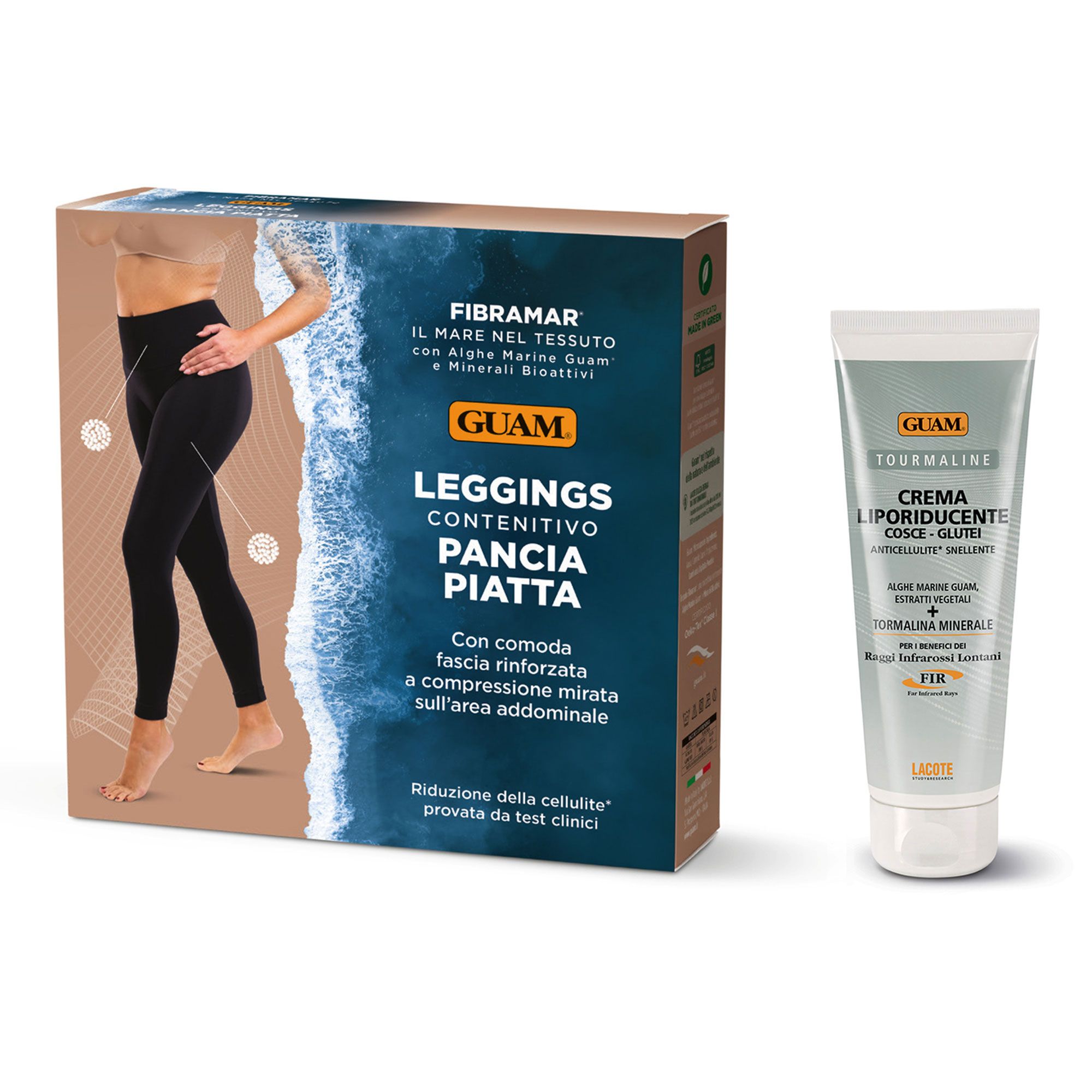 Guam®
Leggins contenitivo
Pancia Piatta + crema
Liporiducente (75ml)