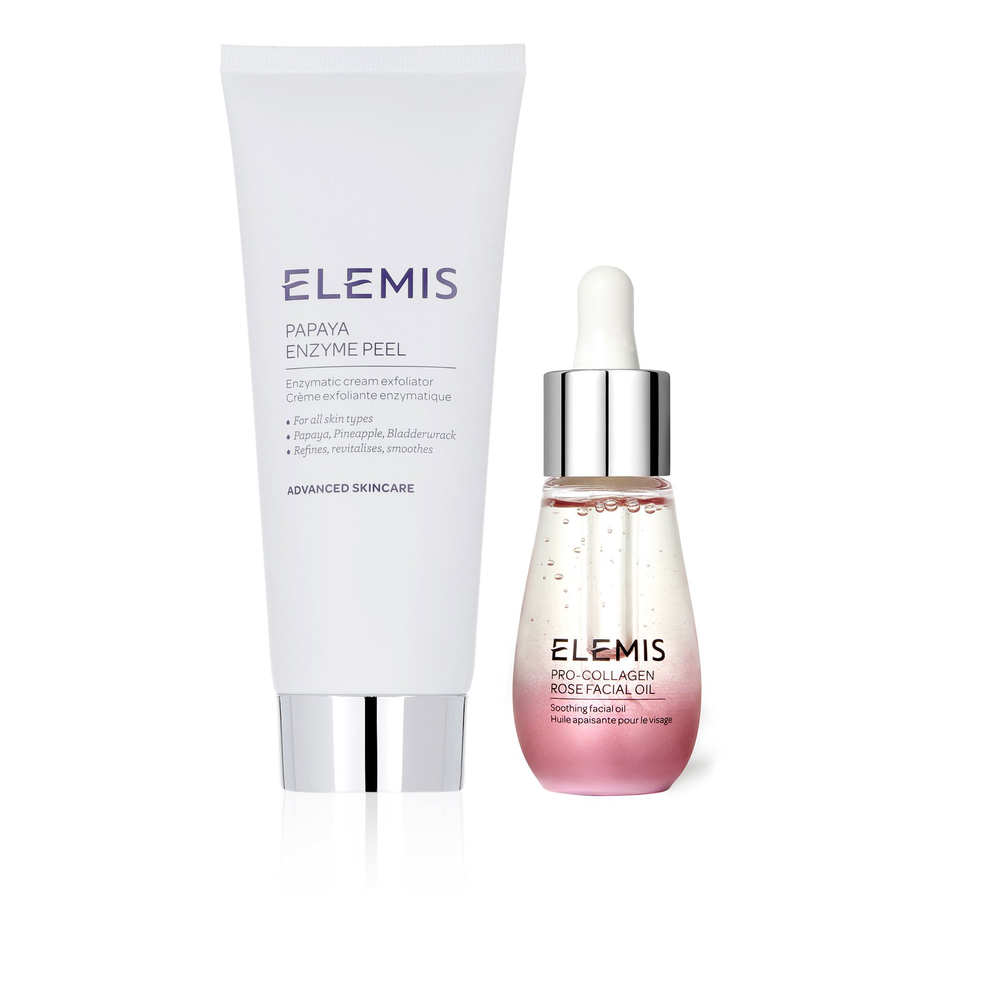 QVC Elemis Olio Pro-Collagen Rose e esfoliante Papaya Enzyme