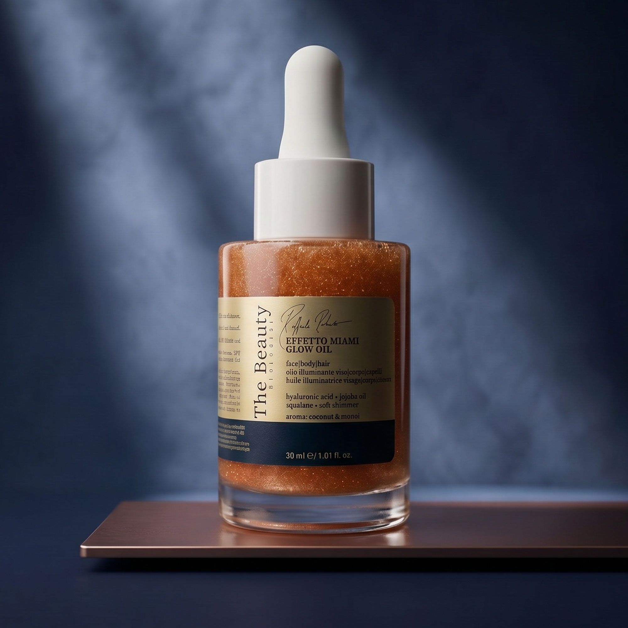The Beauty Biologist
Olio illuminante
viso, corpo e capelli
Effetto Miami (30 ml)