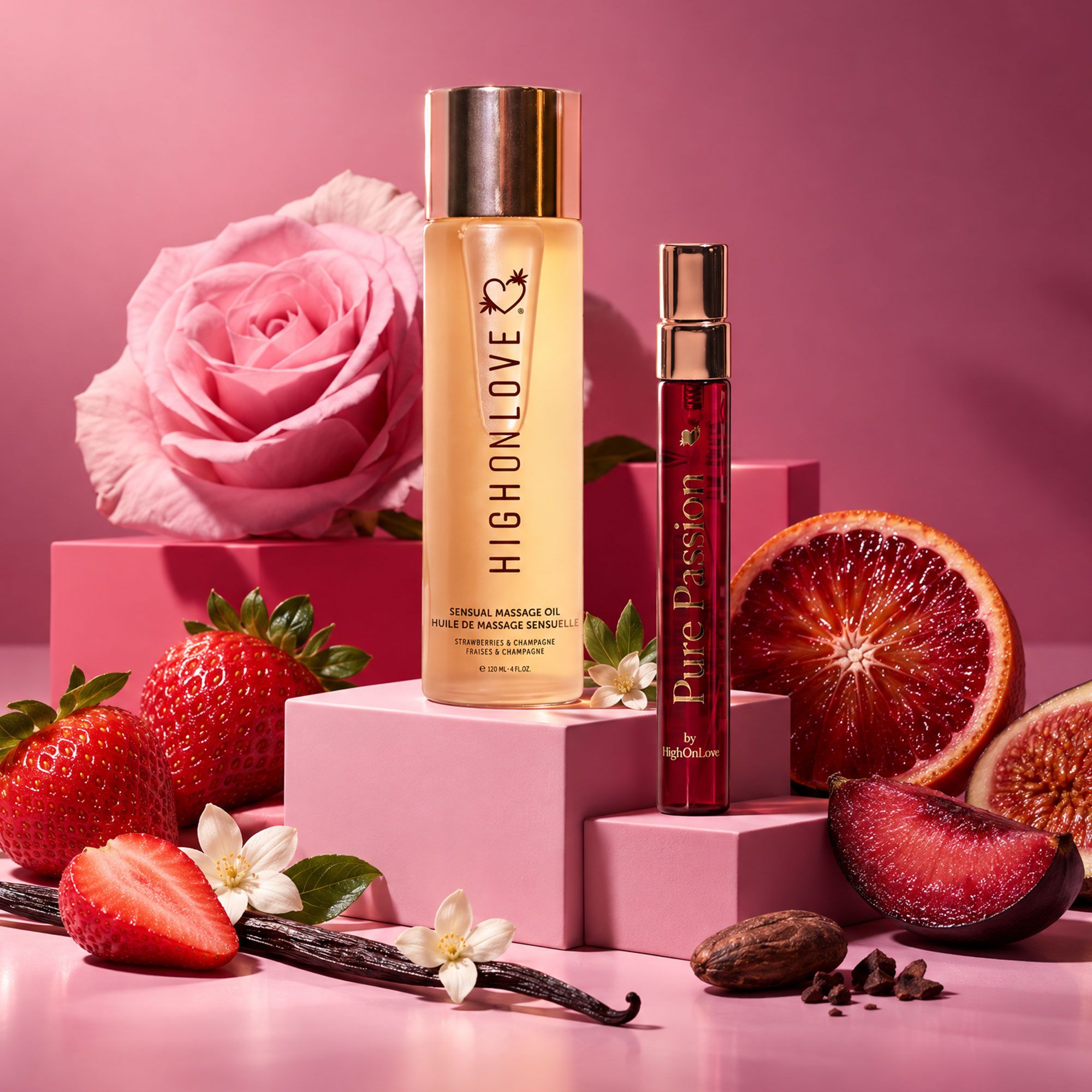 HighOnLove
Olio massaggio
(120ml) + Profumo
Pure Passion (10ml)