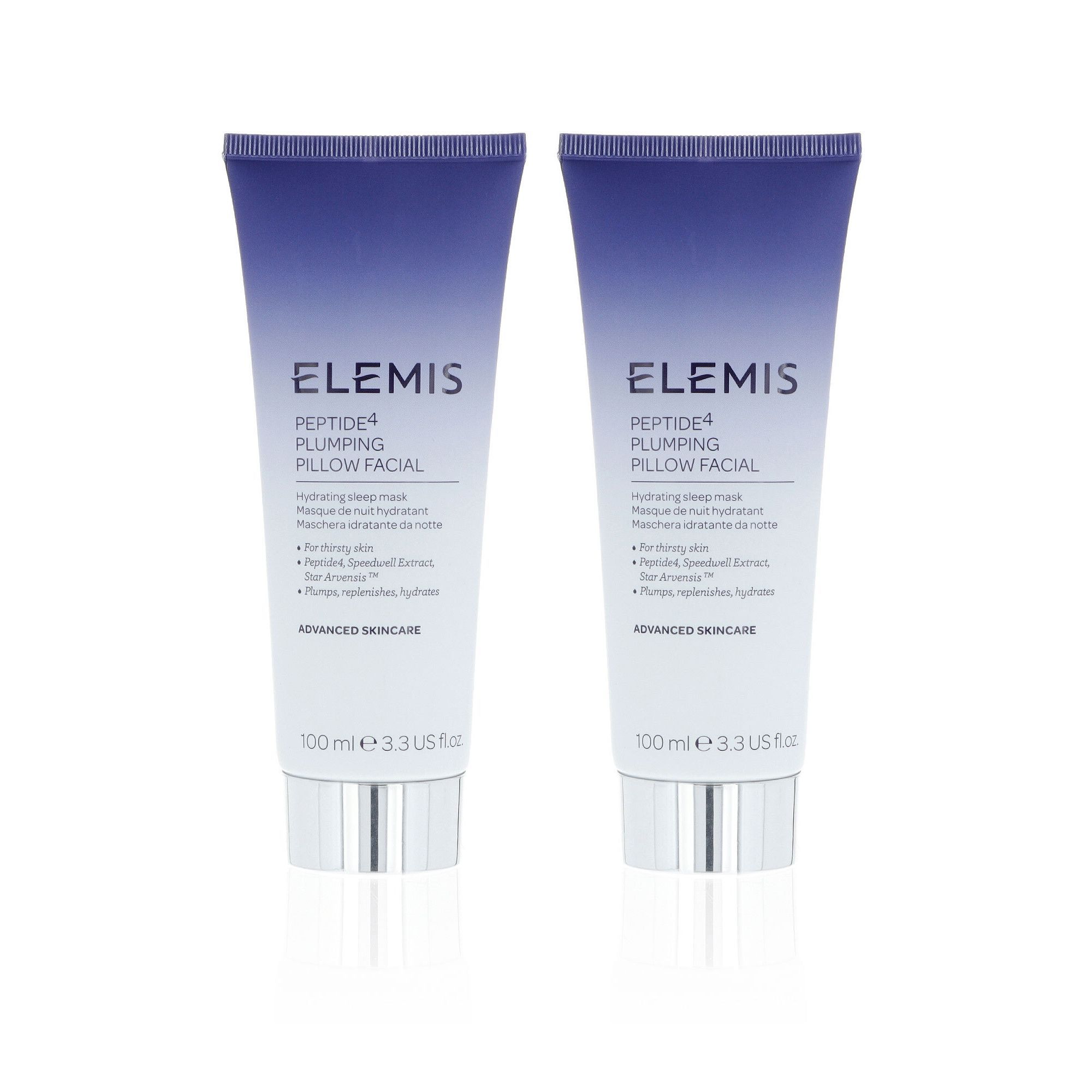 QVC Elemis 2 maschere idratanti notte viso Peptide4 Plumping Pillow