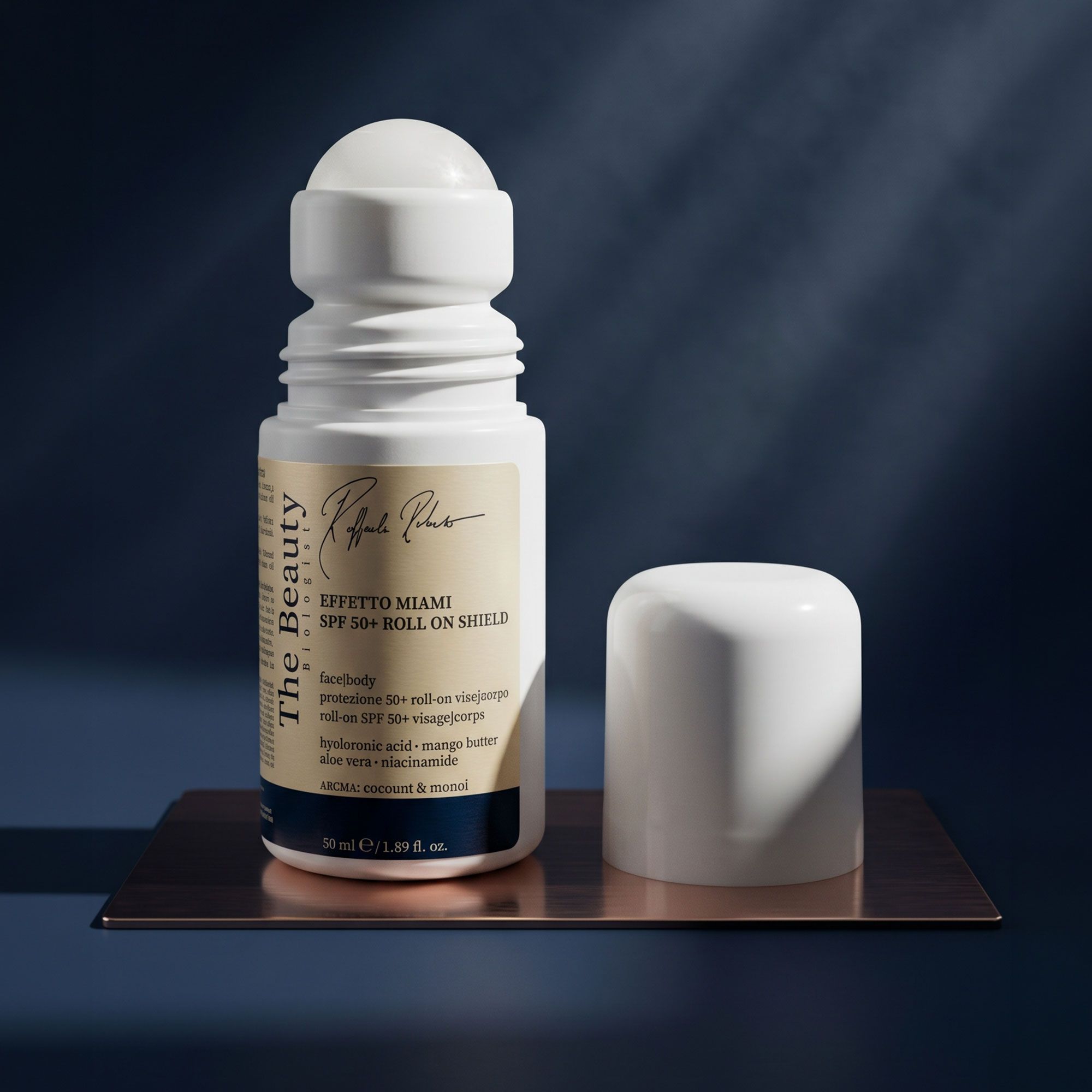 The Beauty Biologist
Protezione solare
effetto Miami SPF50+
roll-on (50ml)