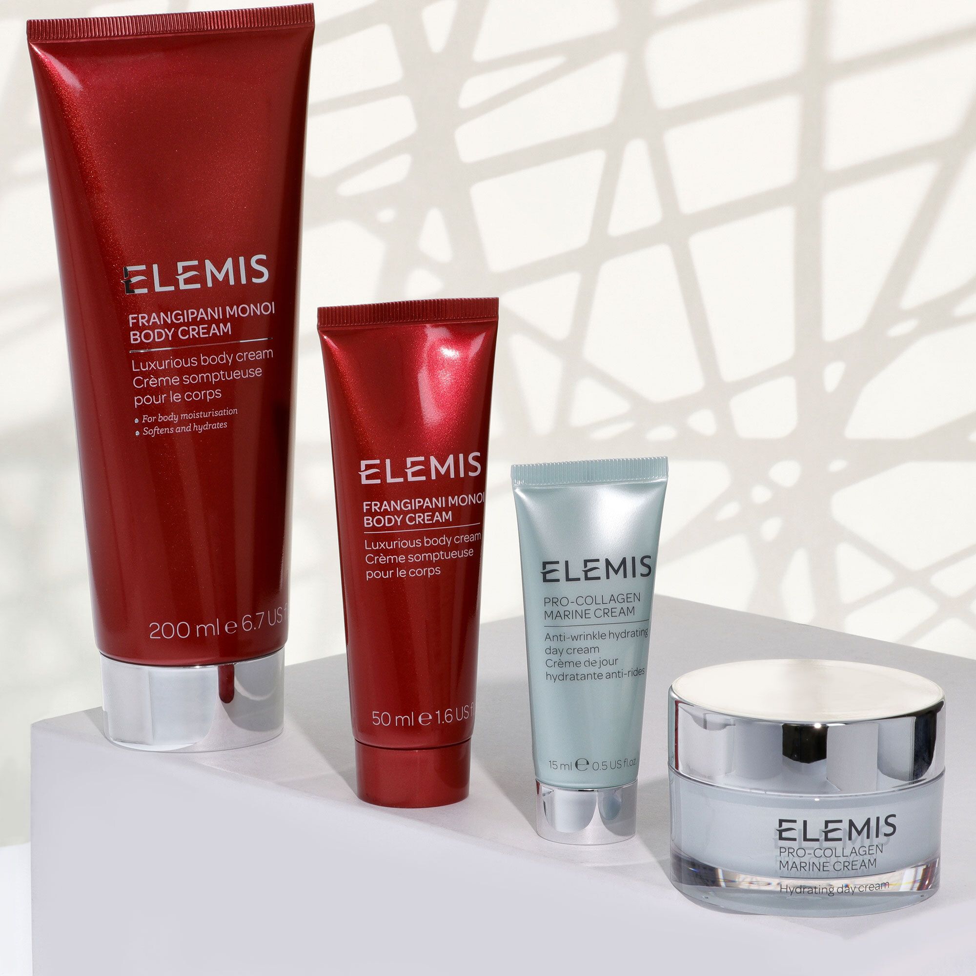 QVC Elemis Frangipani & Pro-Collagen 2 creme viso + 2 creme corpo