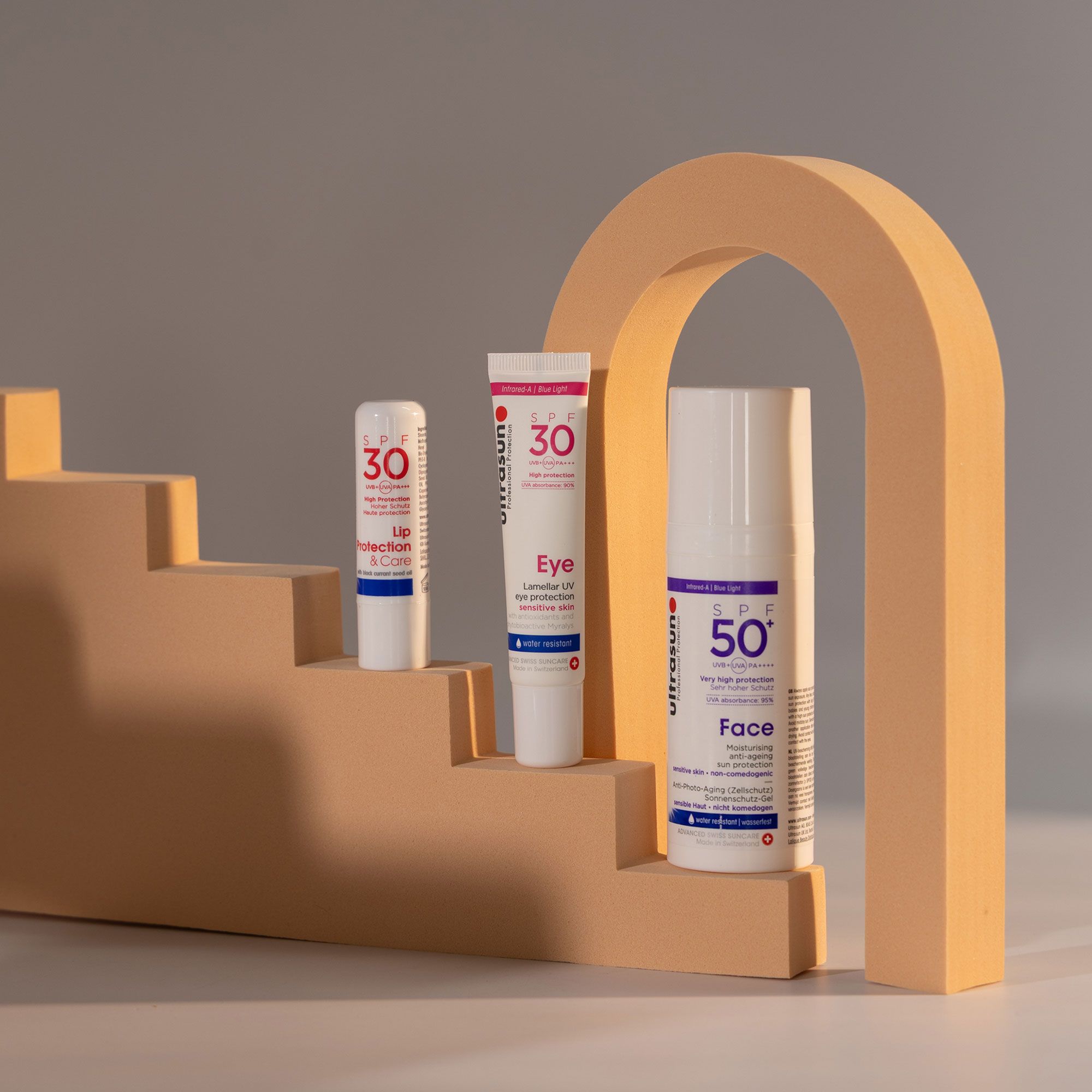 Ultrasun 
Kit solari contorno
occhi, labbra e viso
SPF30 e 50+