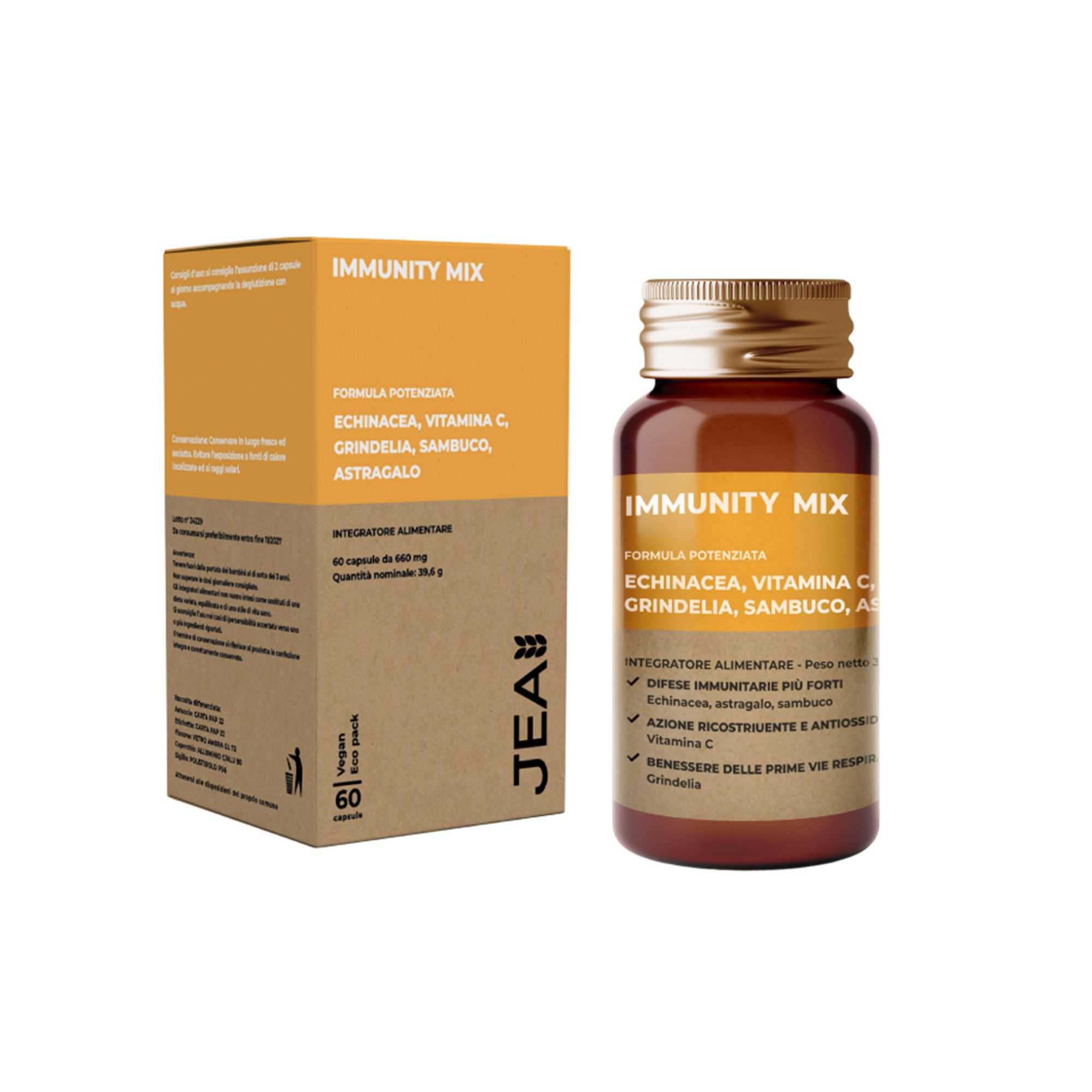 Jea
Integratore
alimentare Immunity
Mix (60 cps; 39,6 g)