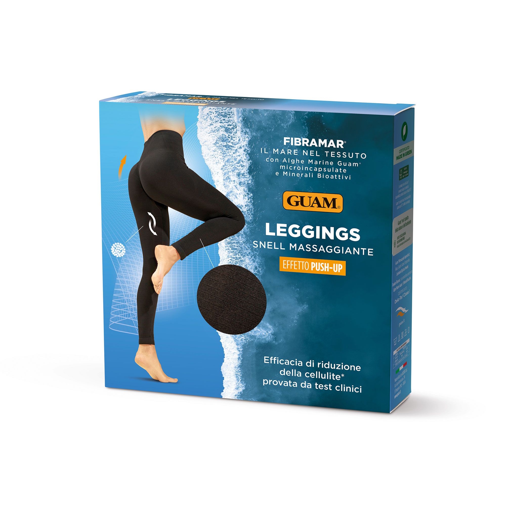 Guam® Fibramar Leggings Snell Massaggiante effetto Push-up nero