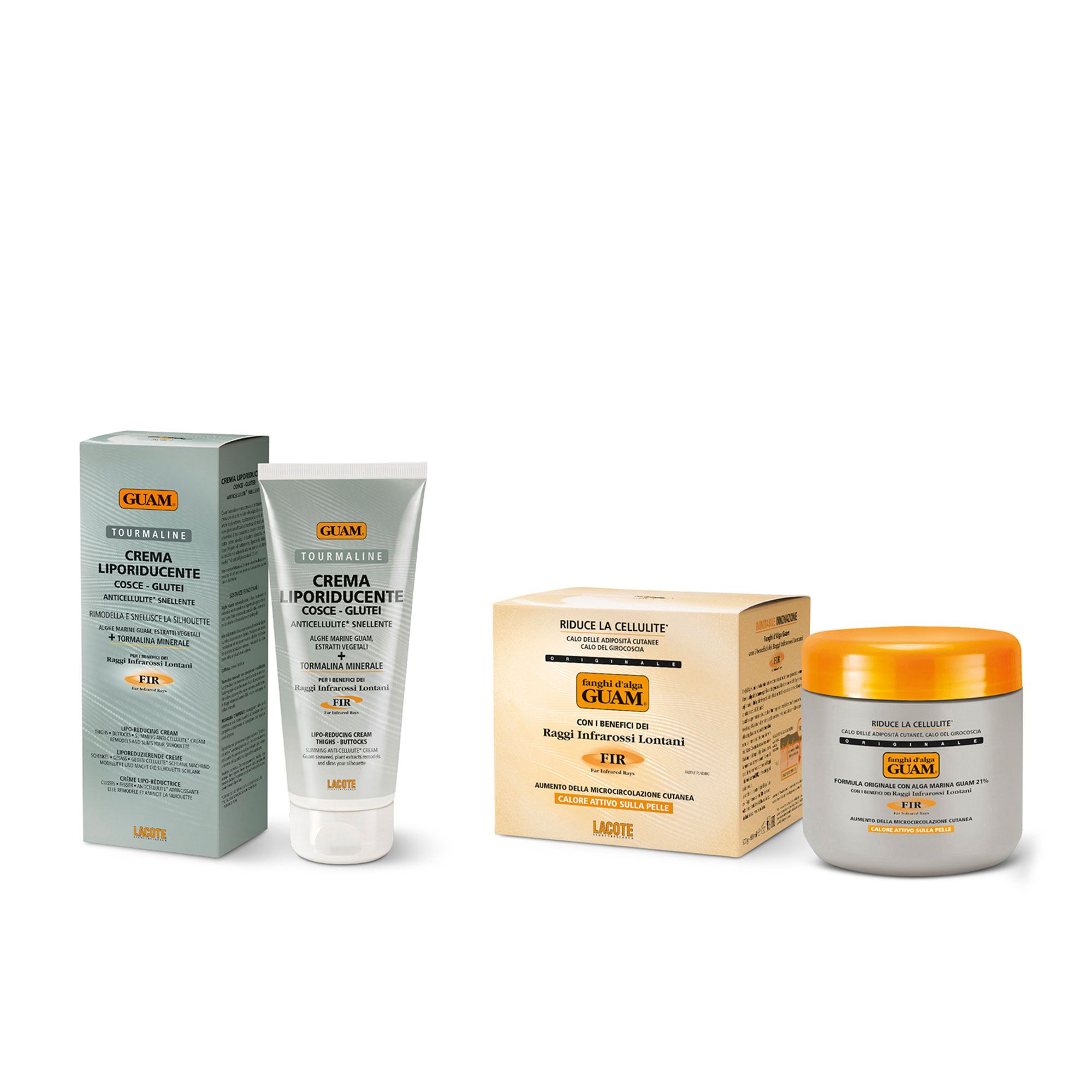 Guam®
Fanghi d'alga Guam
F.I.R. (500g) e Crema
Liporiducente (75ml)