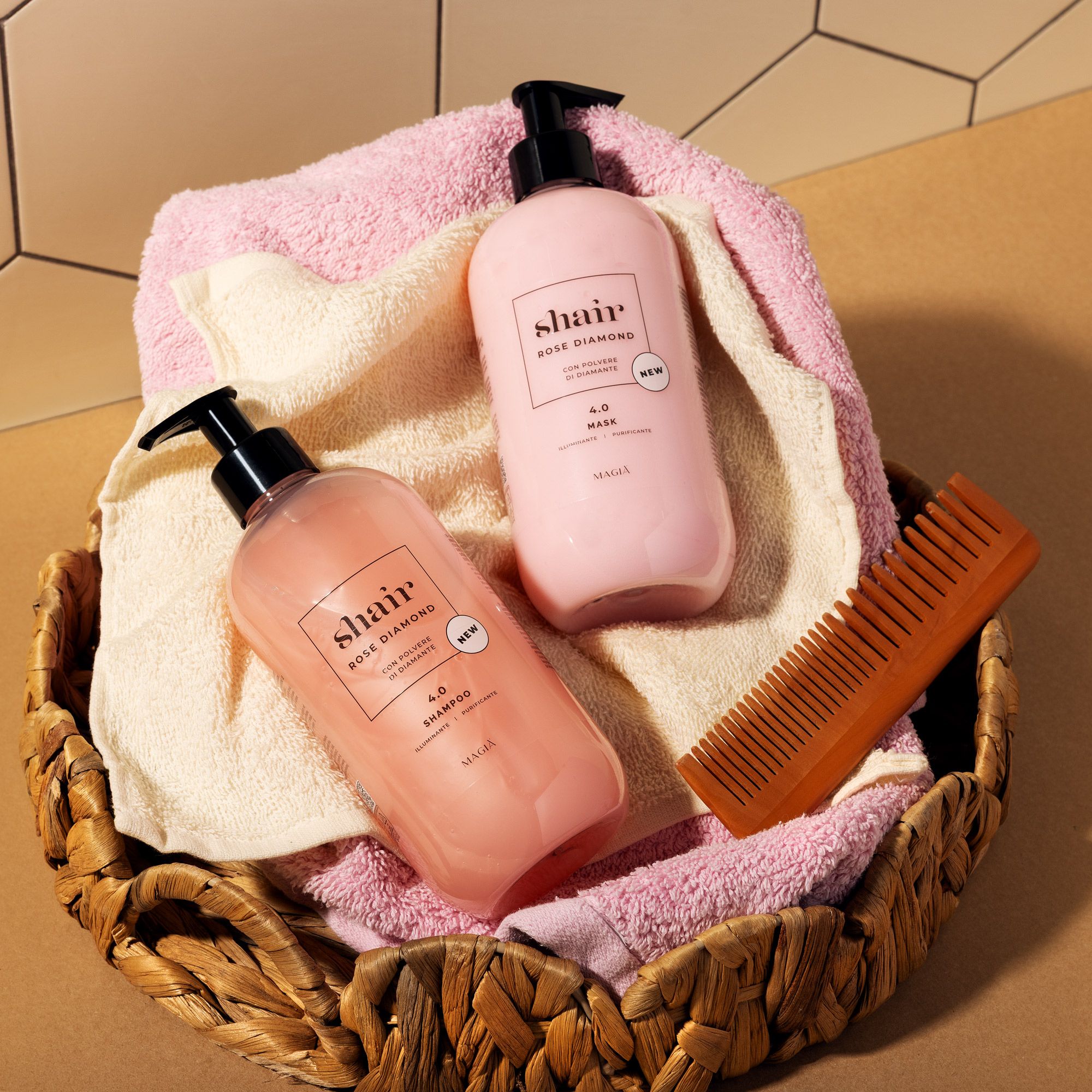 Shair Rose Diamond Ph 4.0: shampoo (500 ml) e maschera (500 ml)