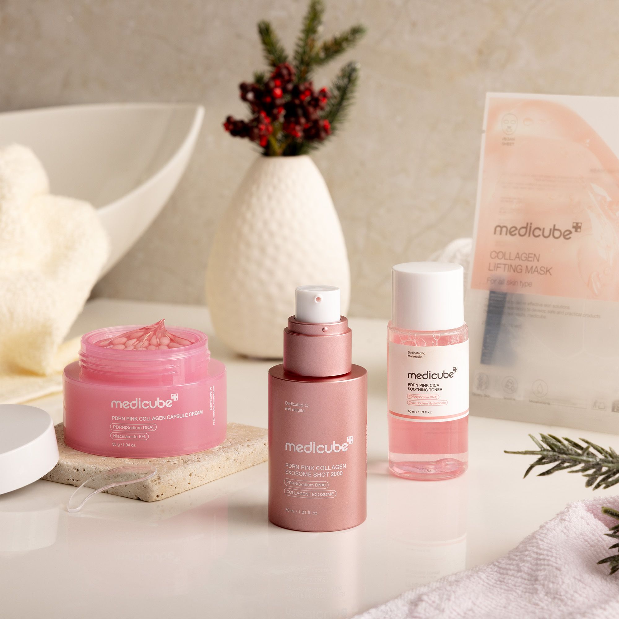 Medicube
PDRN: Maschera (27g)
+Tonico (50ml)+Crema
(55g) + Siero (30ml)