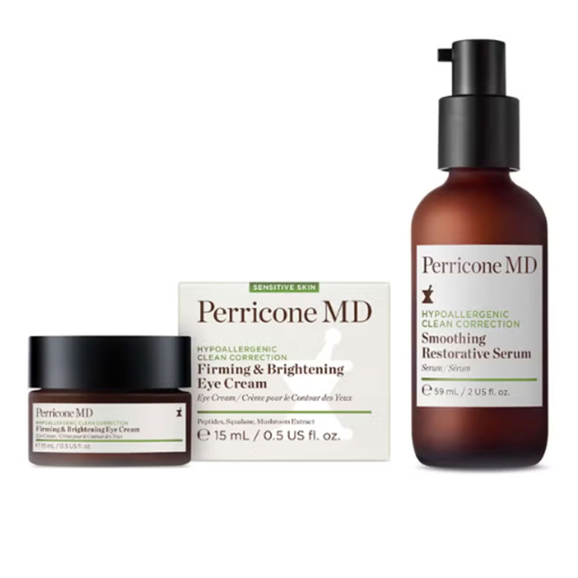 QVC Perricone MD Kit Hypoallergenic Clean Correction: crema occhi e siero