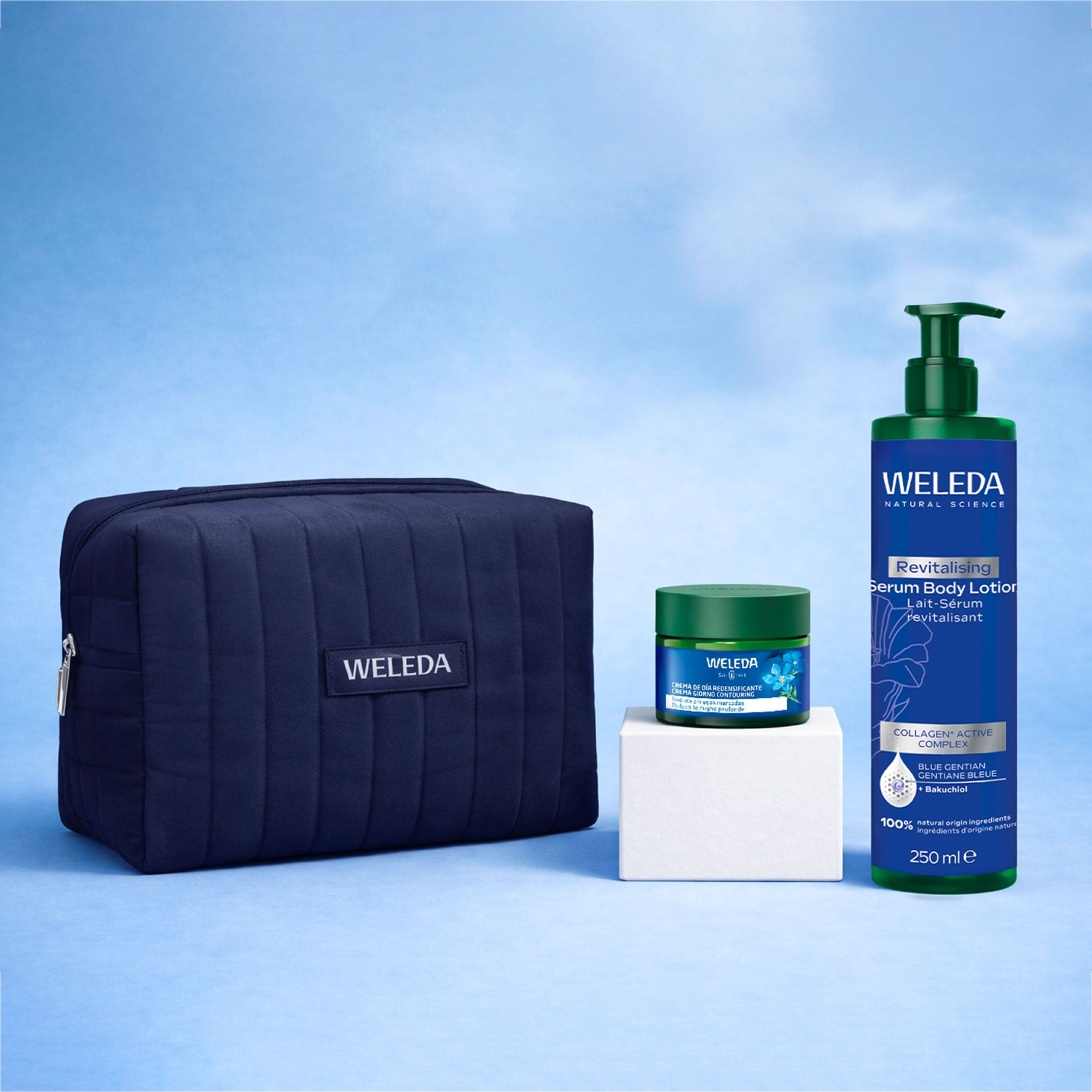 Weleda
Crema Ridensificante,
siero Rivitalizzante
e pochette