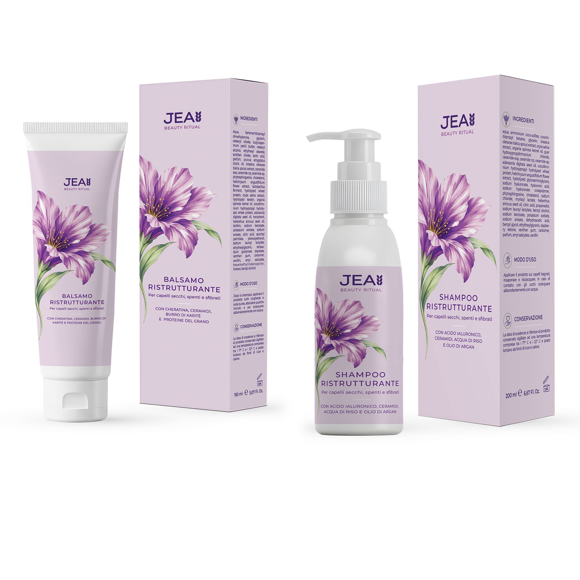 Jea
Shampoo (200ml)
+ balsamo (150ml)
ristrutturante
