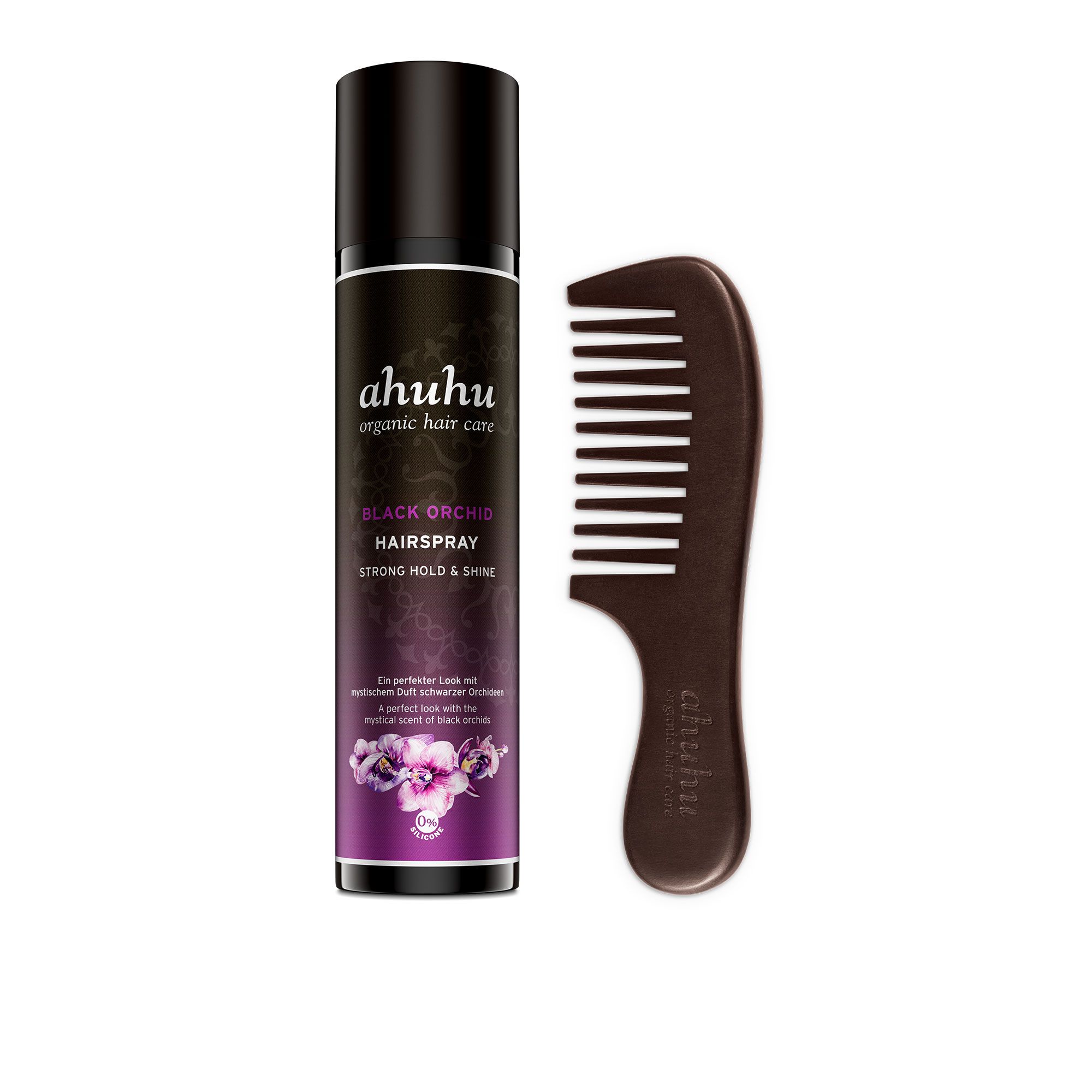 Ahuhu
Lacca Black Orchid
con olio di argan
(300 ml) + pettine