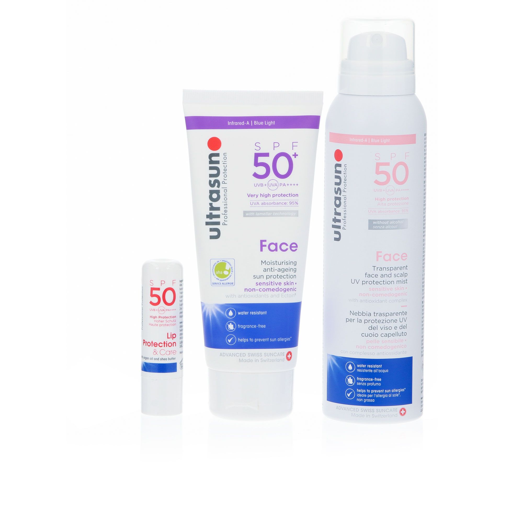 Image of Ultrasun Kit SPF50: spray viso, crema viso, stick labbra061