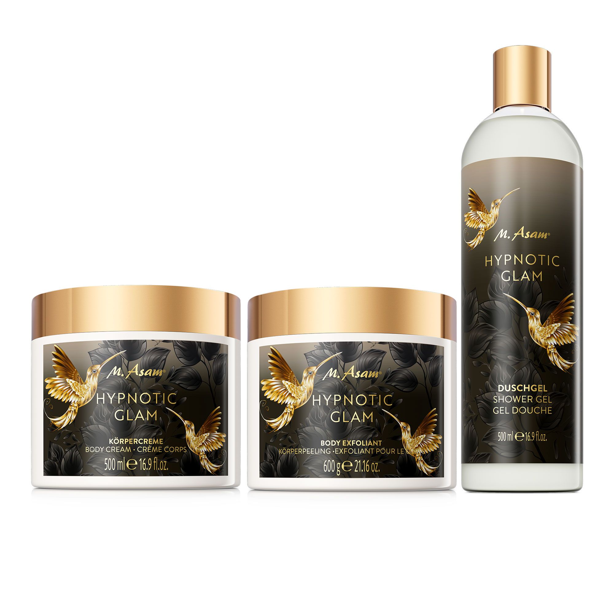 M.Asam
Crema corpo (500ml),
scrub (600g) e
bagnoschiuma (500ml)