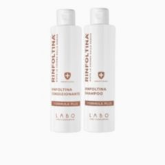 Rinfoltina® Plus
Kit Rinfoltina Plus:
shampoo (200 ml)
e balsamo (200 ml)