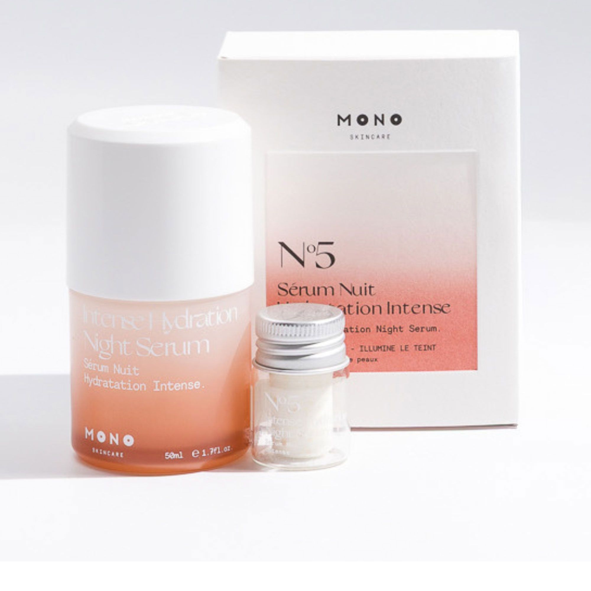 MONO Skincare
Siero notte idratante
in compressa
con flacone (50ml)