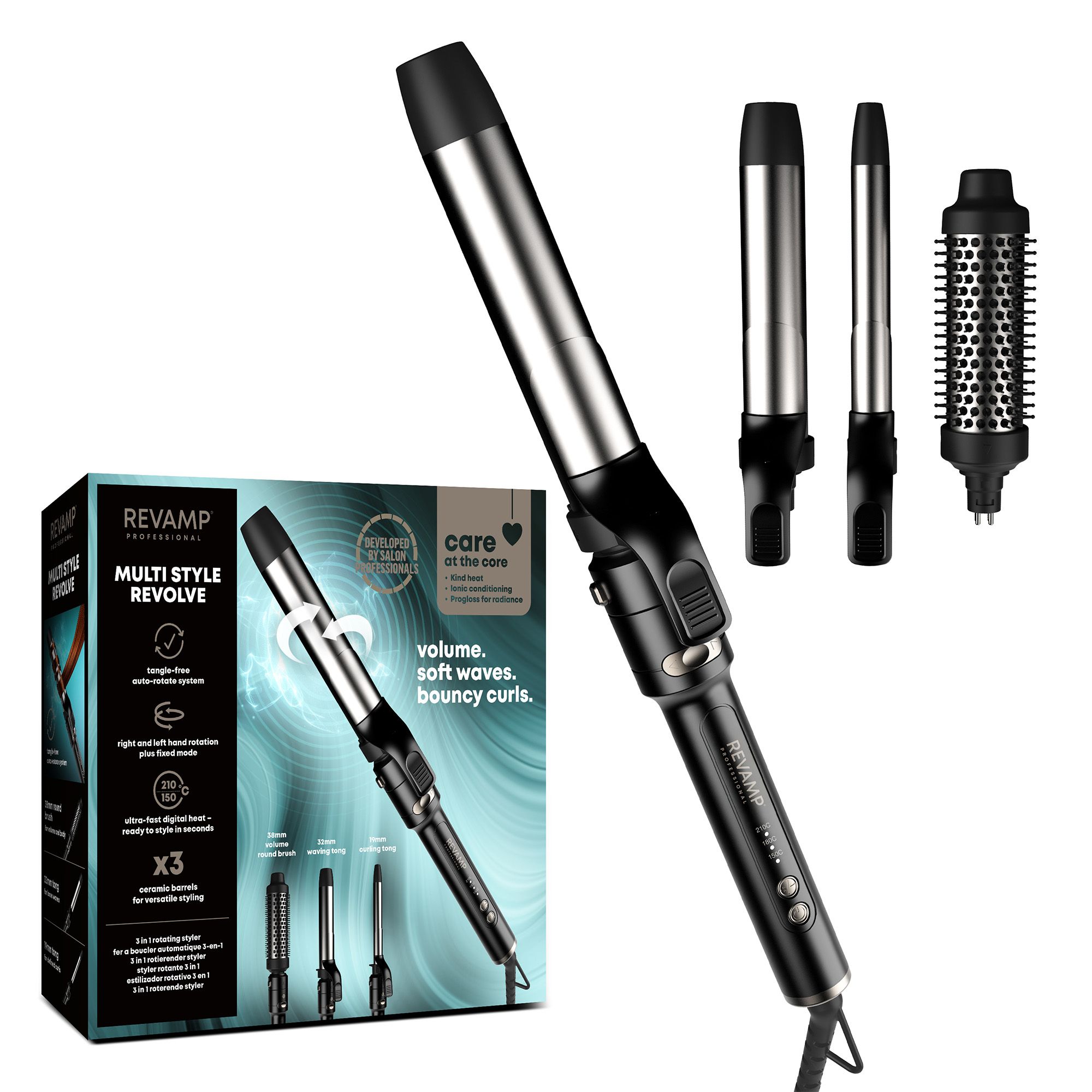 REVAMP Styler rotante 3in1 Multistyle Revolve con accessori