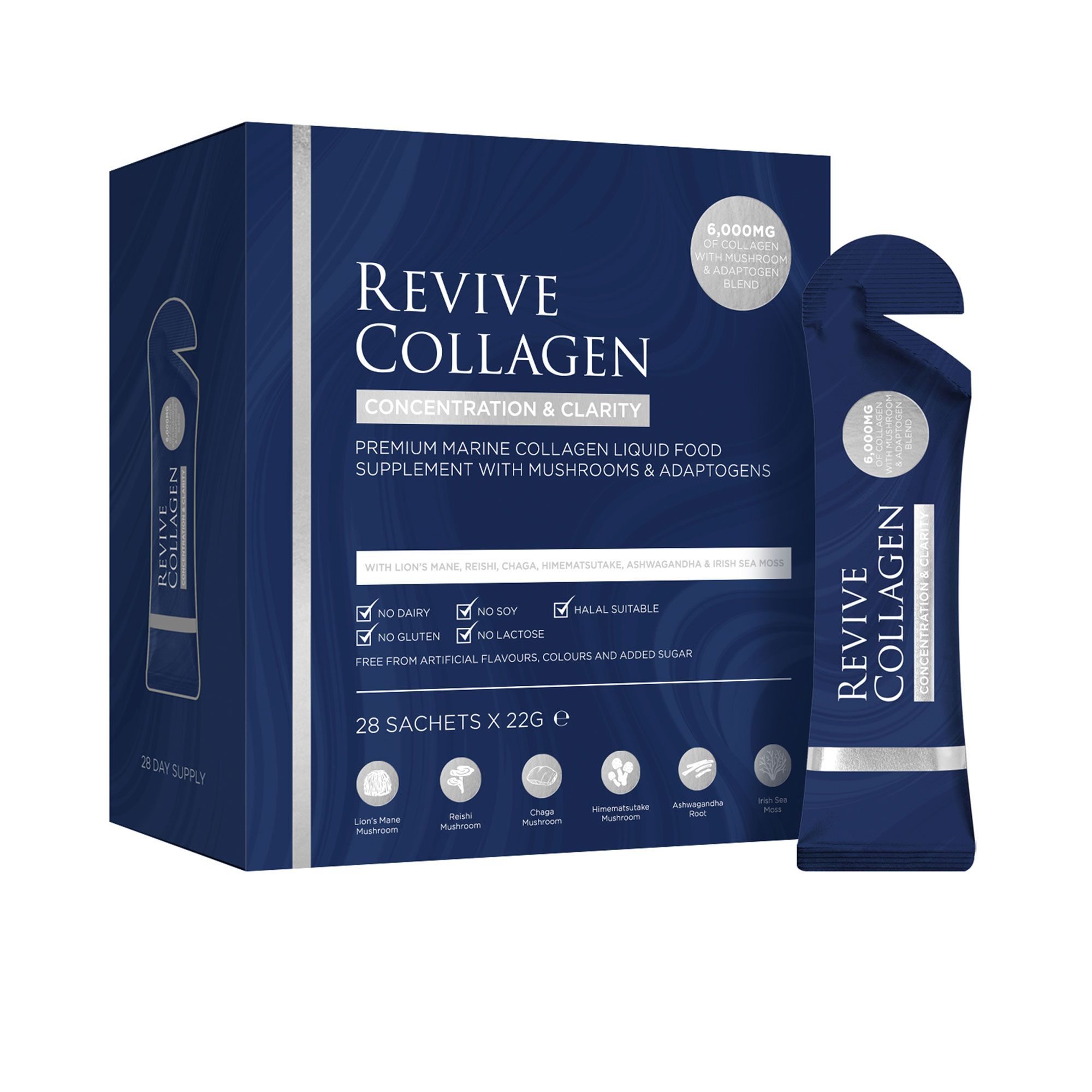 Revive Collagen
Concentration &
Clarity integratore 
(28 bustine)