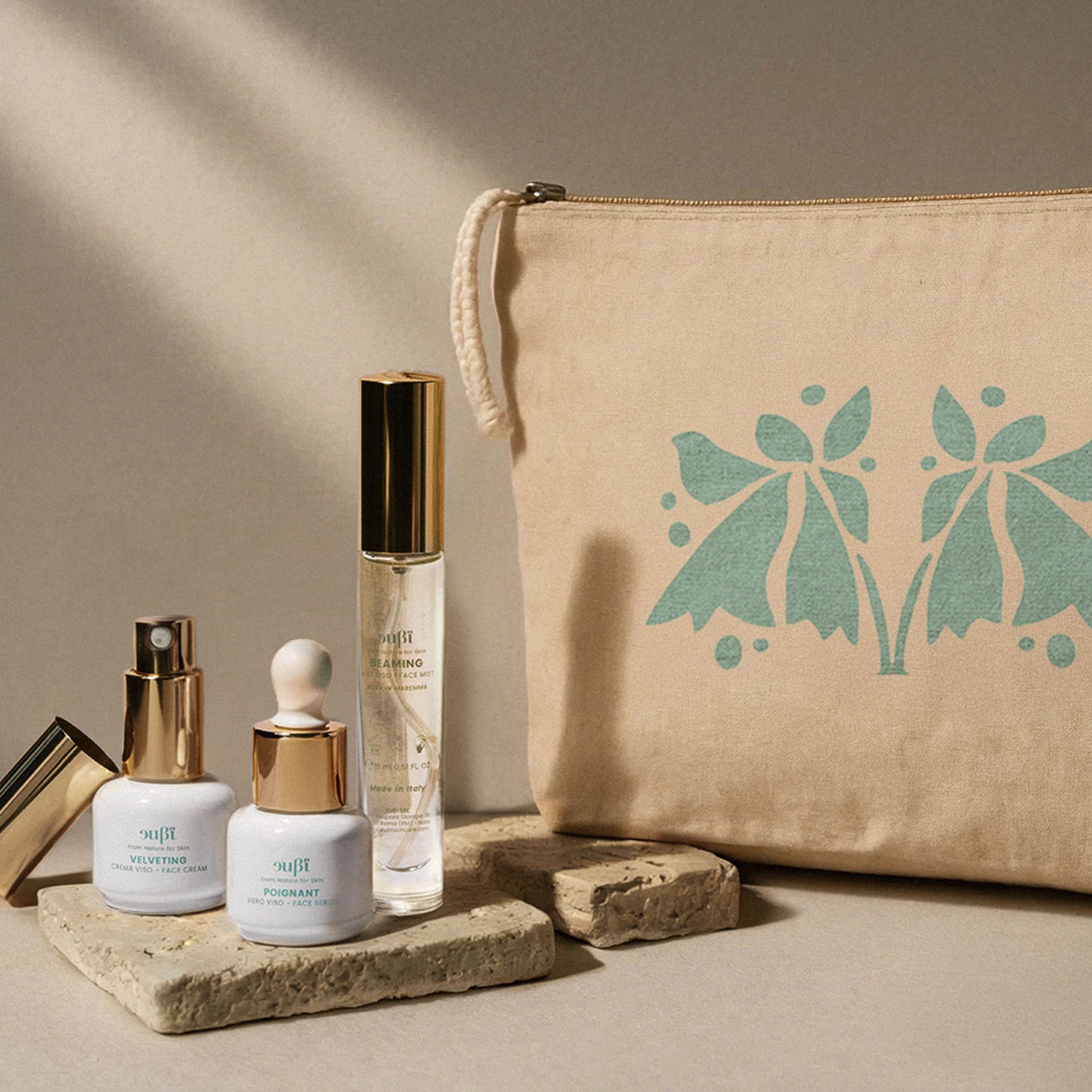 Eubi
Mist, siero e crema
viso vegan
con pochette (3x15ml)
