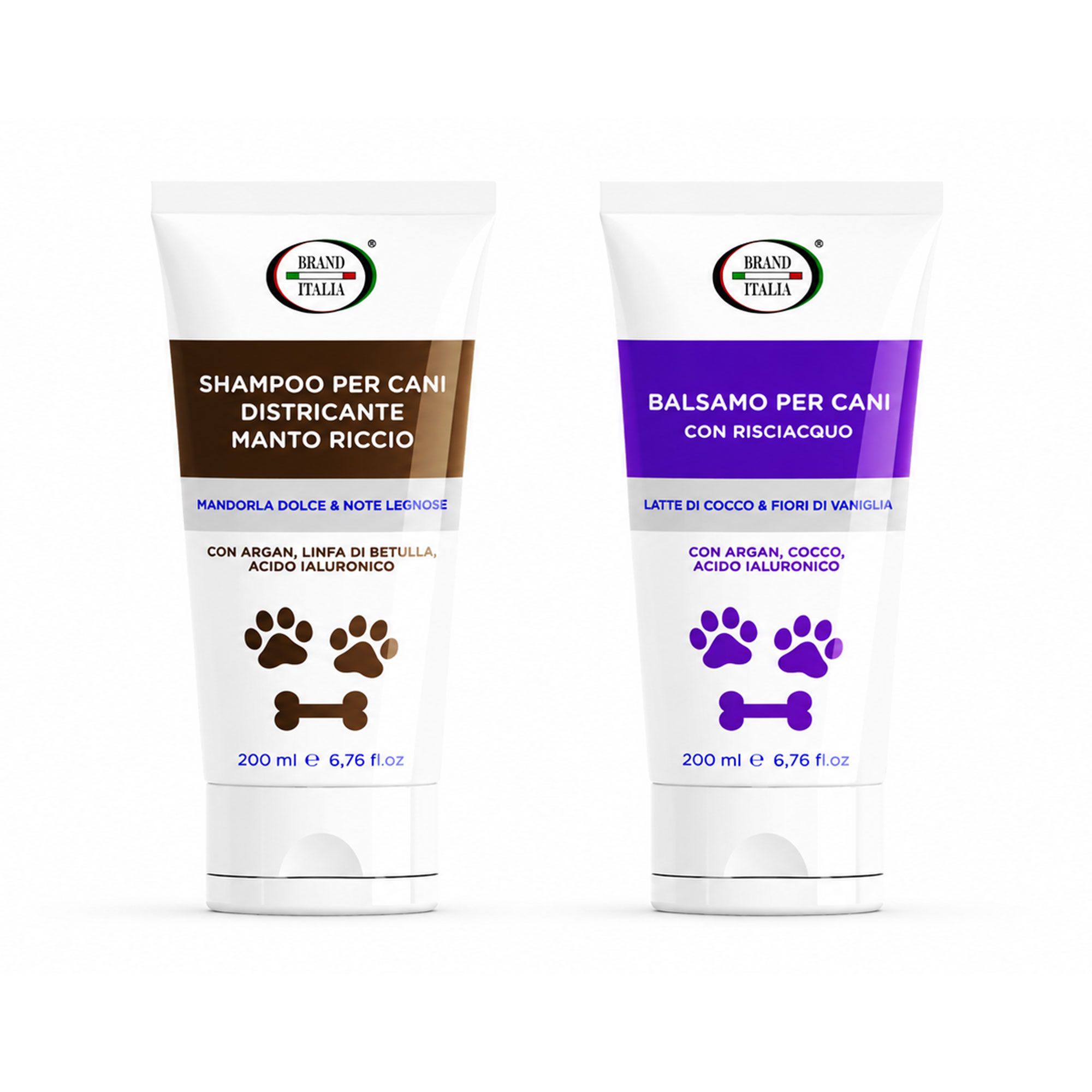 Brand Italia
Shampoo per cani
distrincante (200ml)
+ balsamo (200ml)