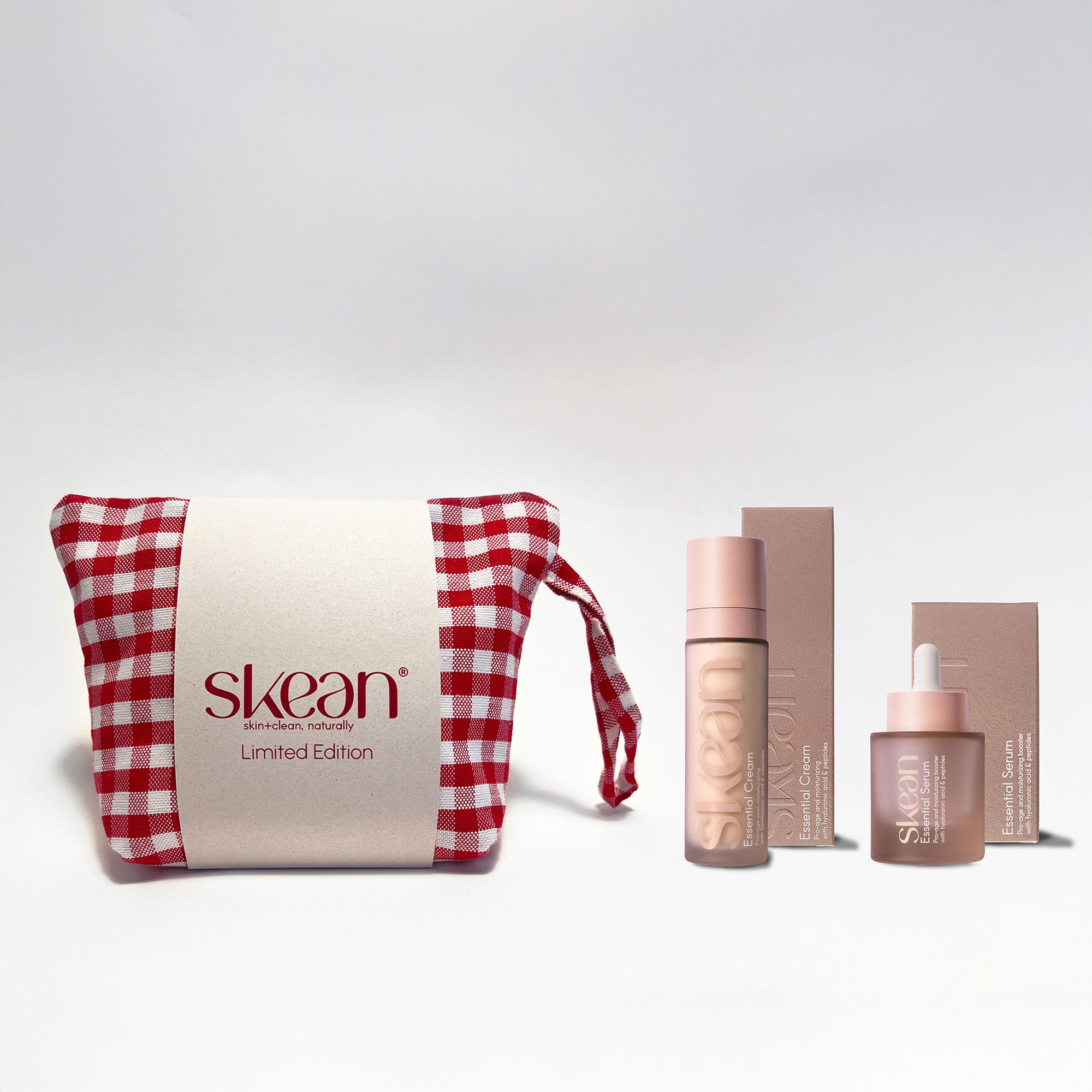 Skean 
Essential Crema e
siero viso (50+30ml)
con pochette