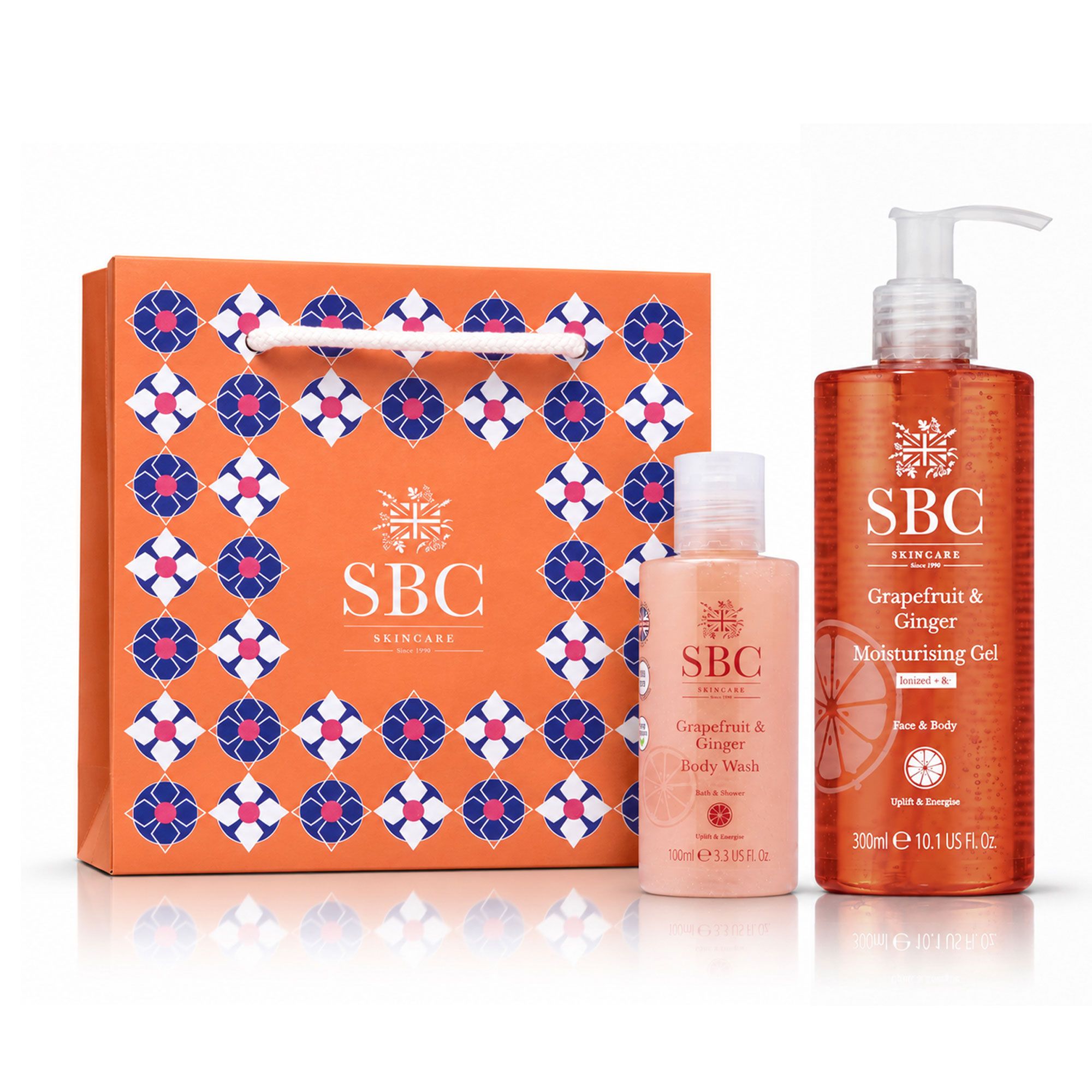 SBC
Gel idratante (300ml)
+ detergente corpo
(100ml) e borsa