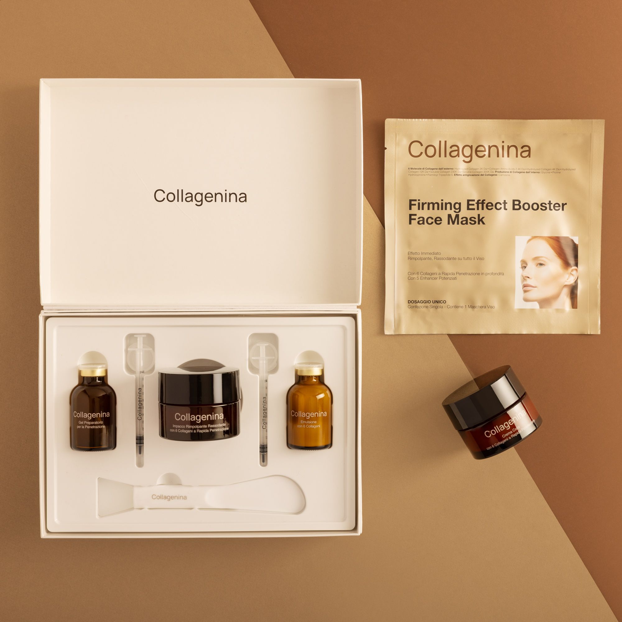 Collagenina
Kit Impacco Grado 2 +
maschera viso e crema
collo 6 Collageni