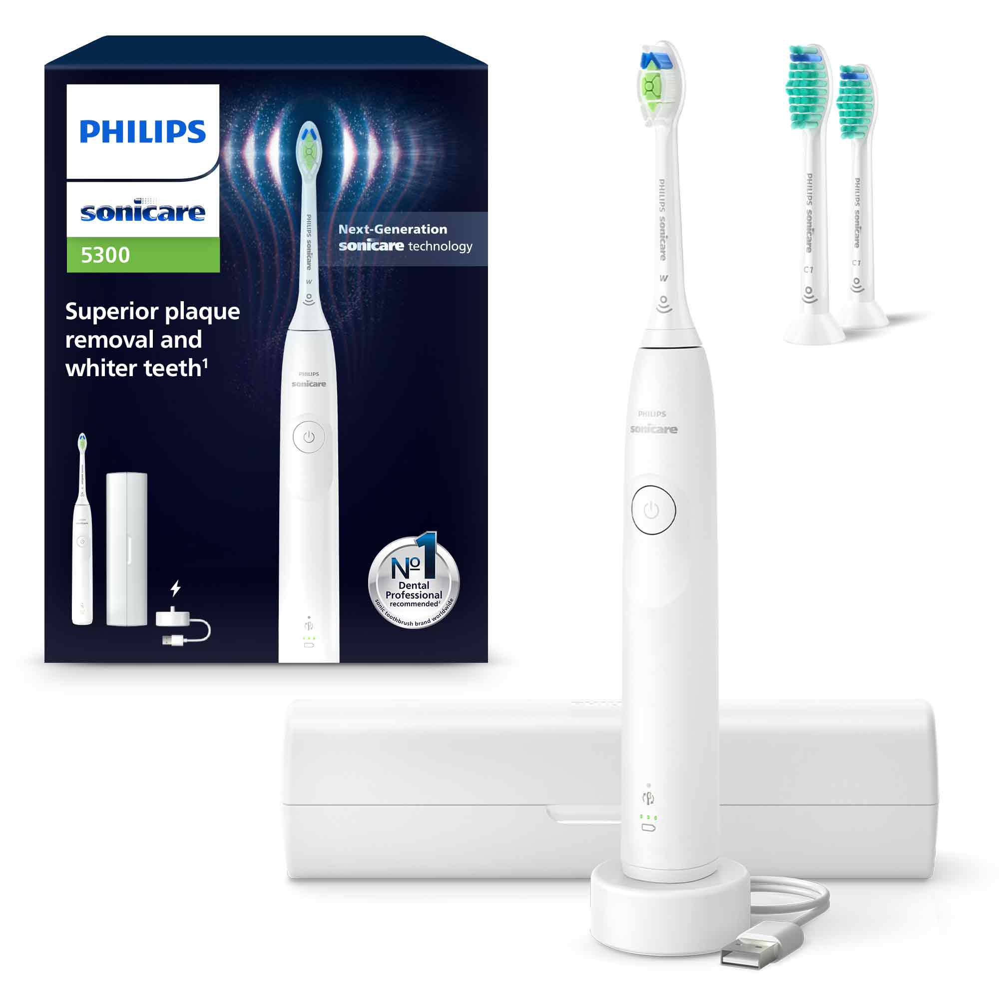Philips
Spazzolino elettrico
Sonicare 5300 +
2 testine Pro Results