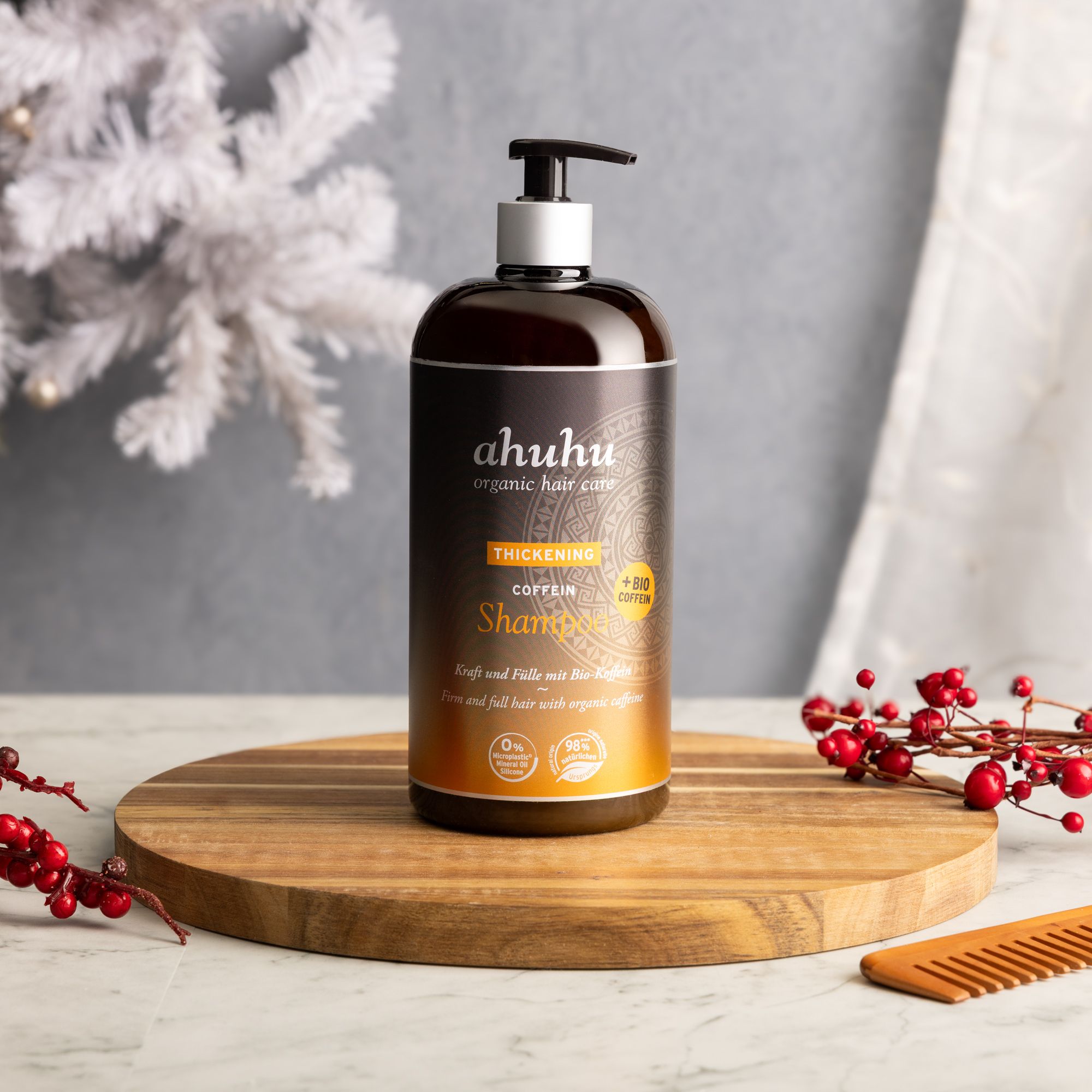 Ahuhu
Thickening Coffee
Shampoo con caffeina
e mentolo (1000ml)