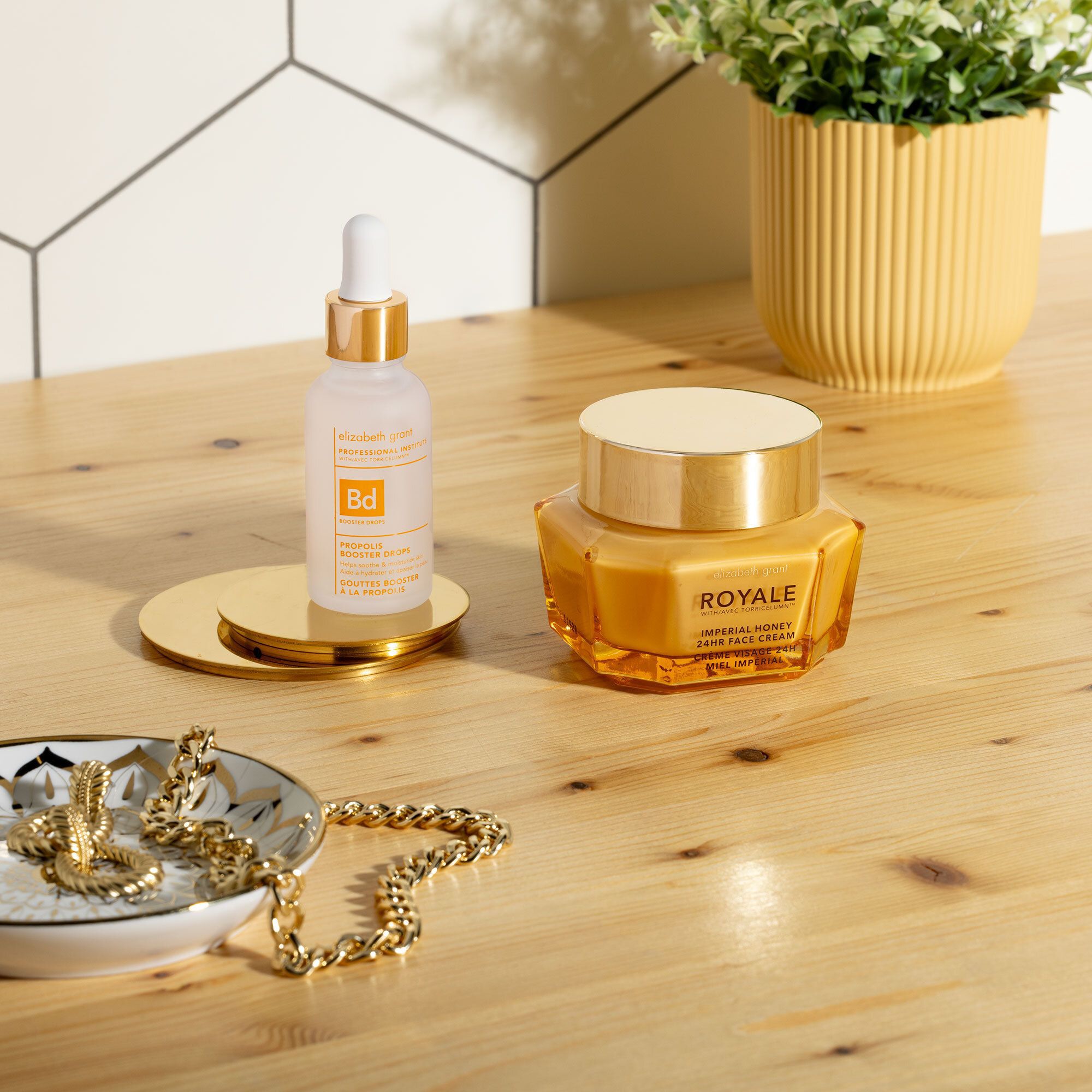 QVC Elizabeth Grant Kit idratazione viso: crema al miele e gocce alla Propoli