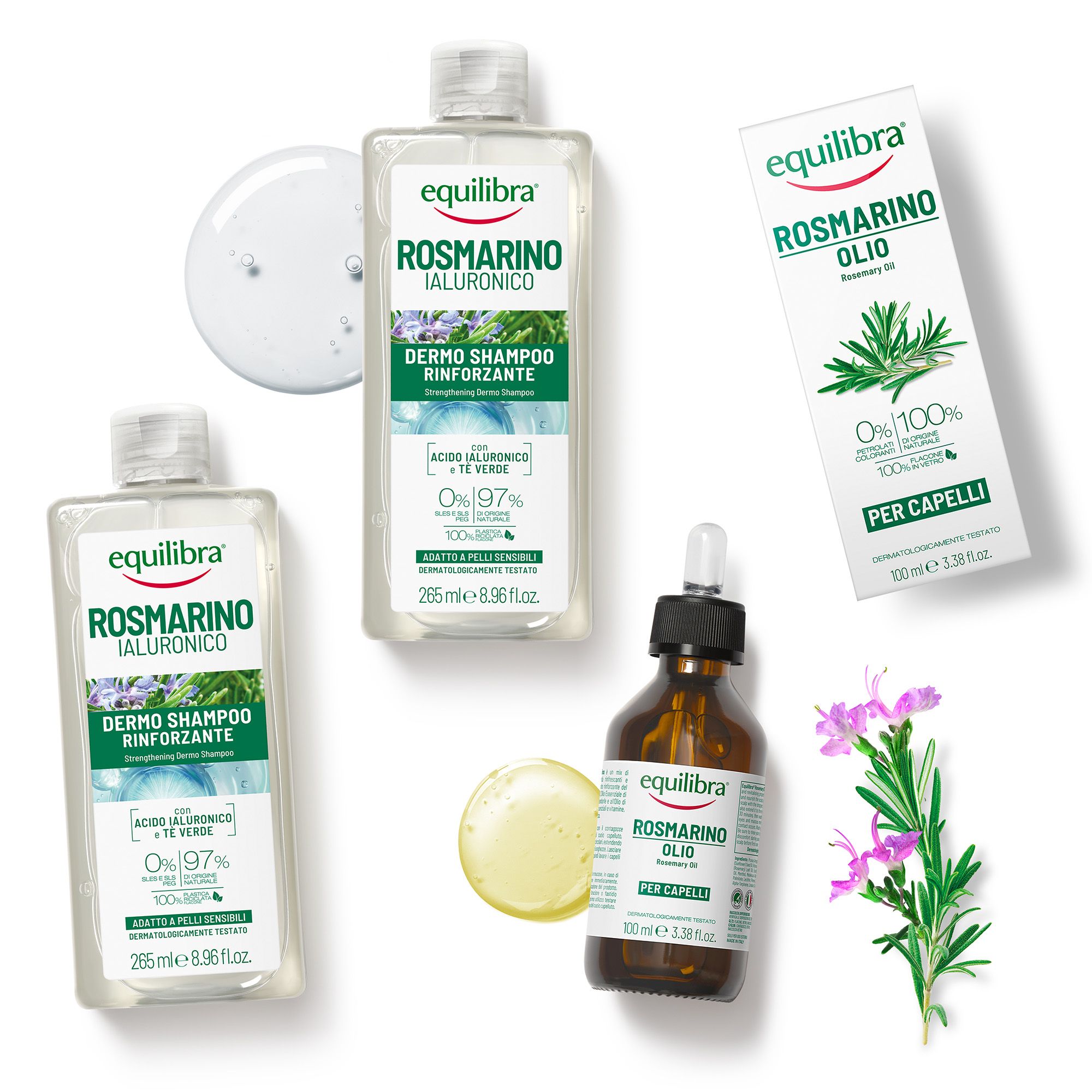 Equilibra®
Kit Rosmarino:
shampoo (2x265 ml)
e olio (100 ml)