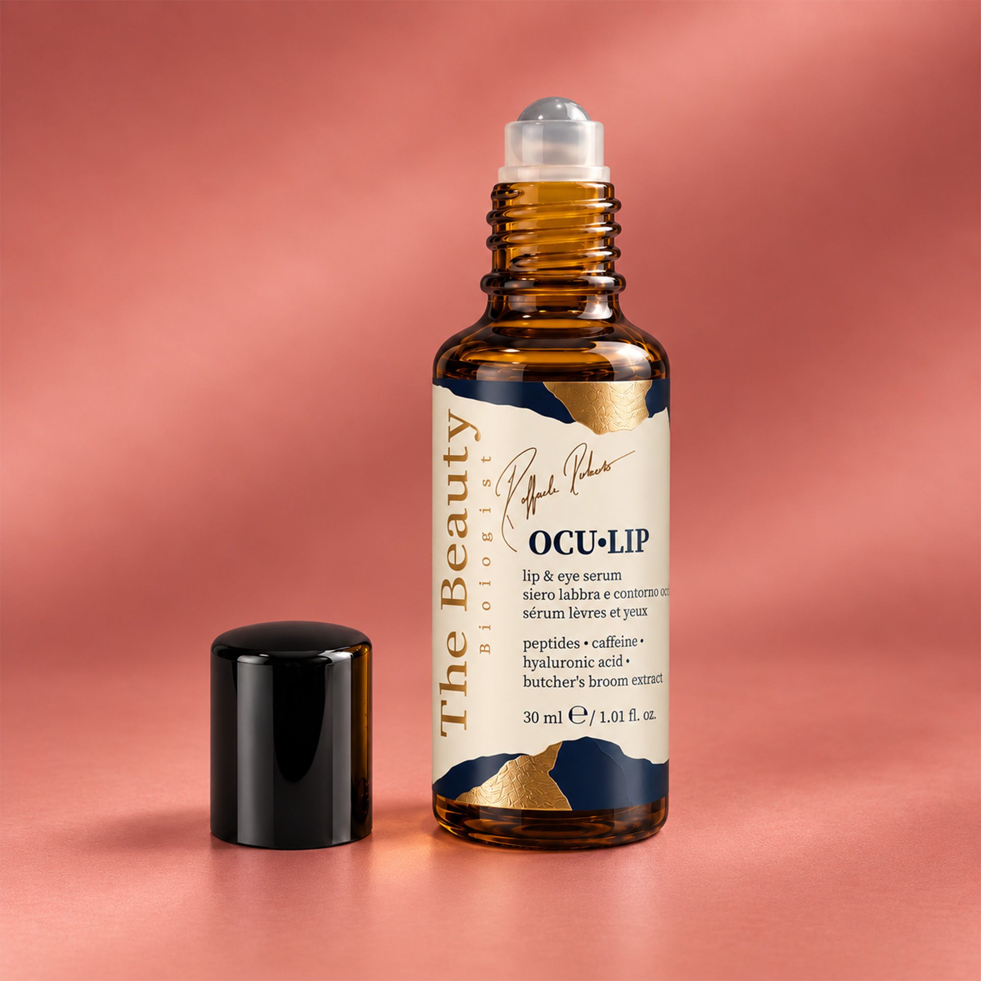 The Beauty Biologist
OCU•LIP Roll-on
siero contorno
occhi e labbra (30ml)