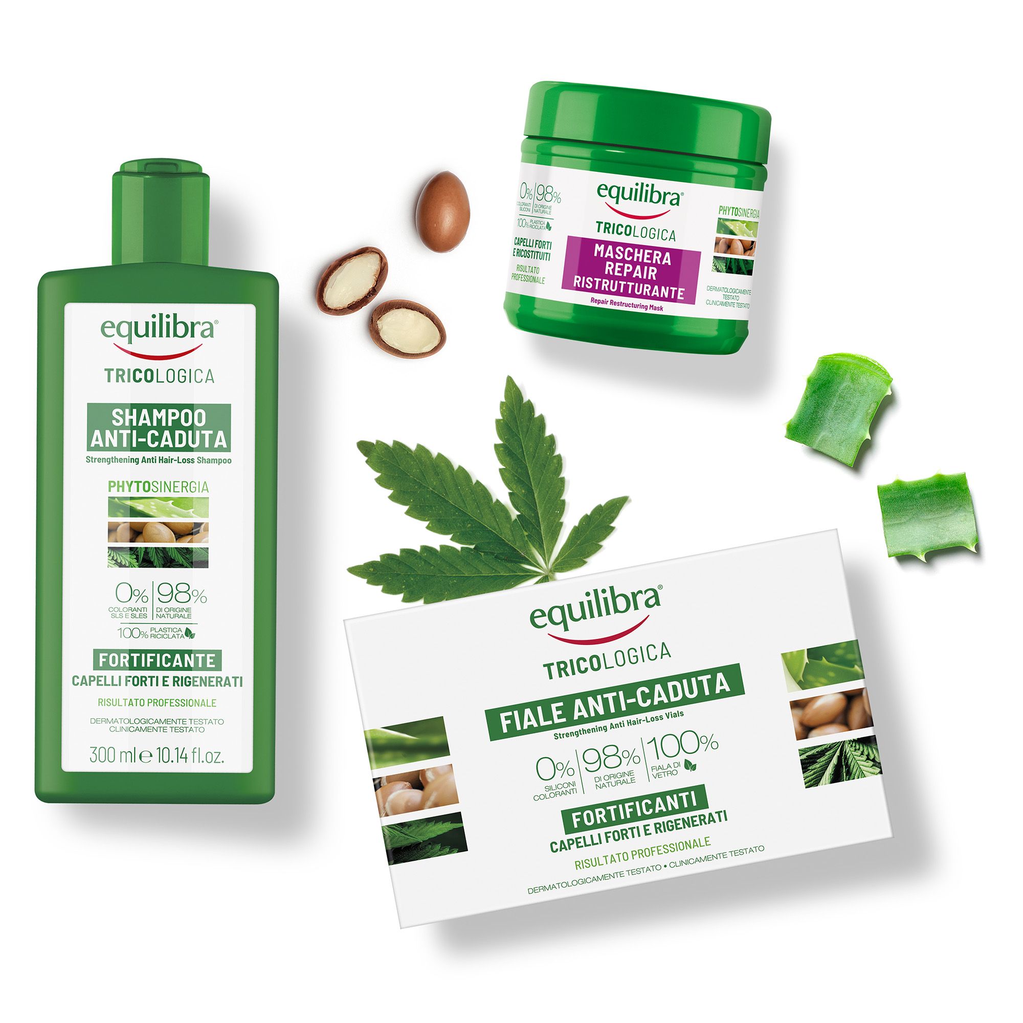 Equilibra®
Kit capelli: fiale,
shampoo (300 ml)
e maschera (250 ml)