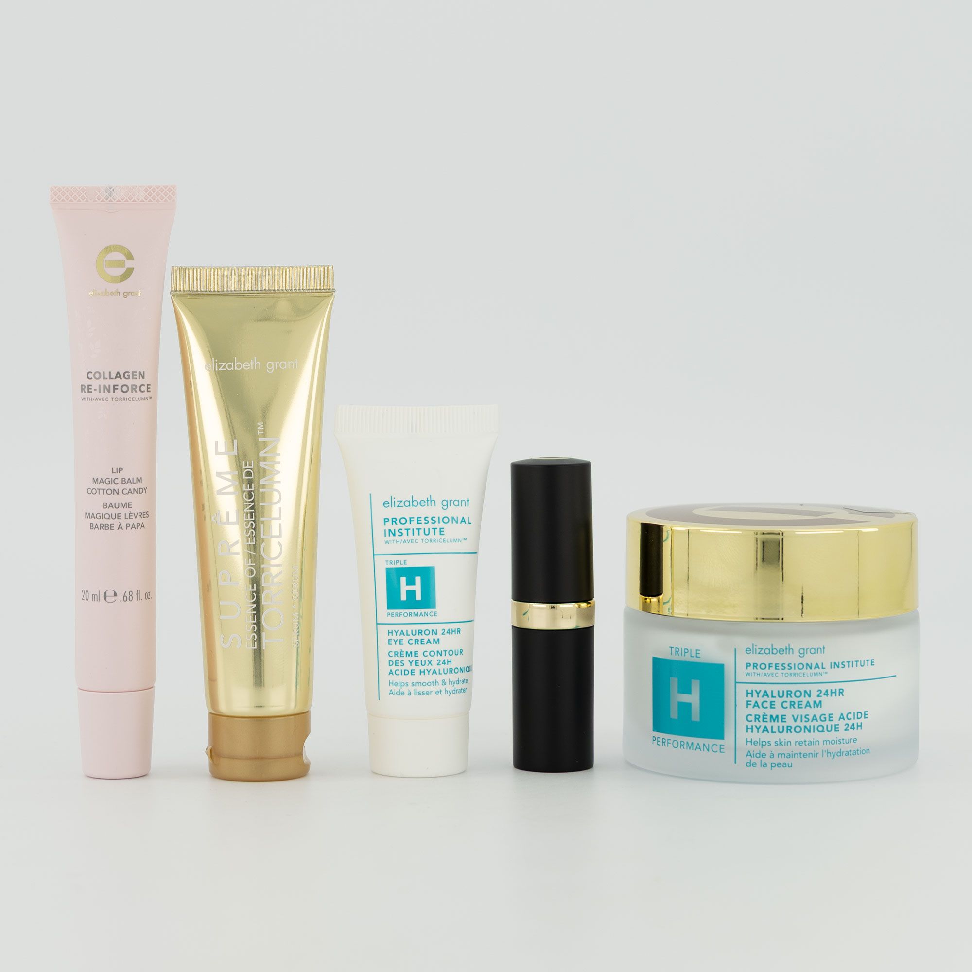 Elizabeth Grant Crema viso, siero occhi, essenza, stick e balsamo labbra