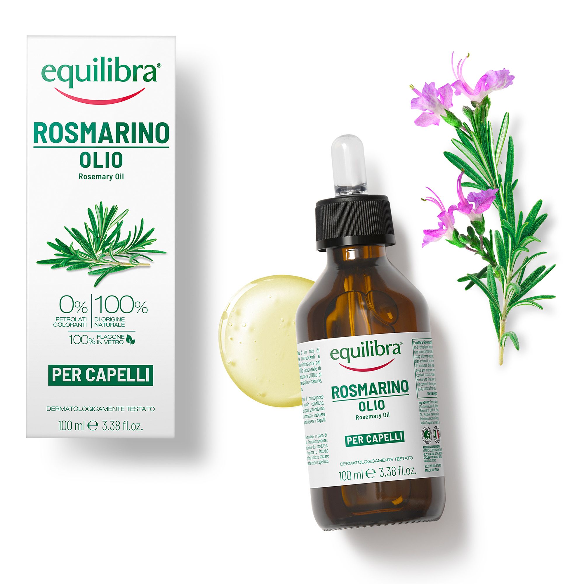 Equilibra®
Olio di rosmarino
per capelli e cuoio
capelluto (100ml)