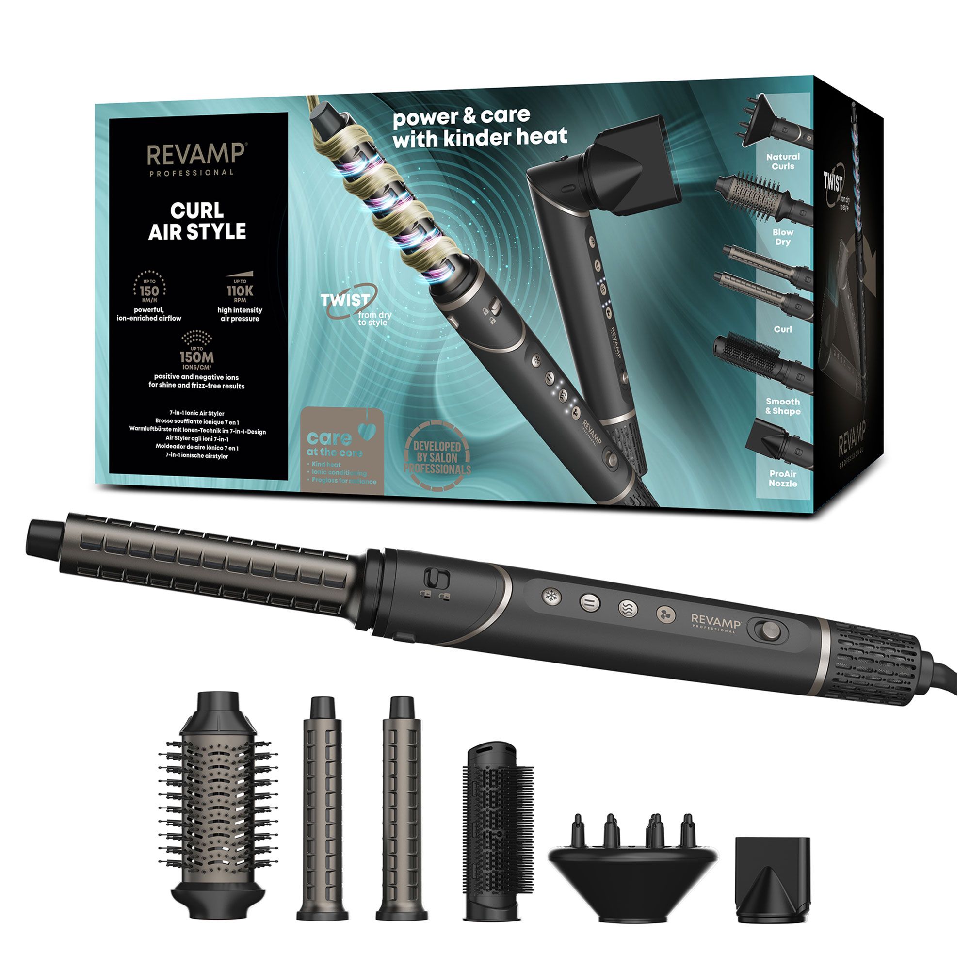 Revamp Asciugacapelli Curl Air Style con accessori