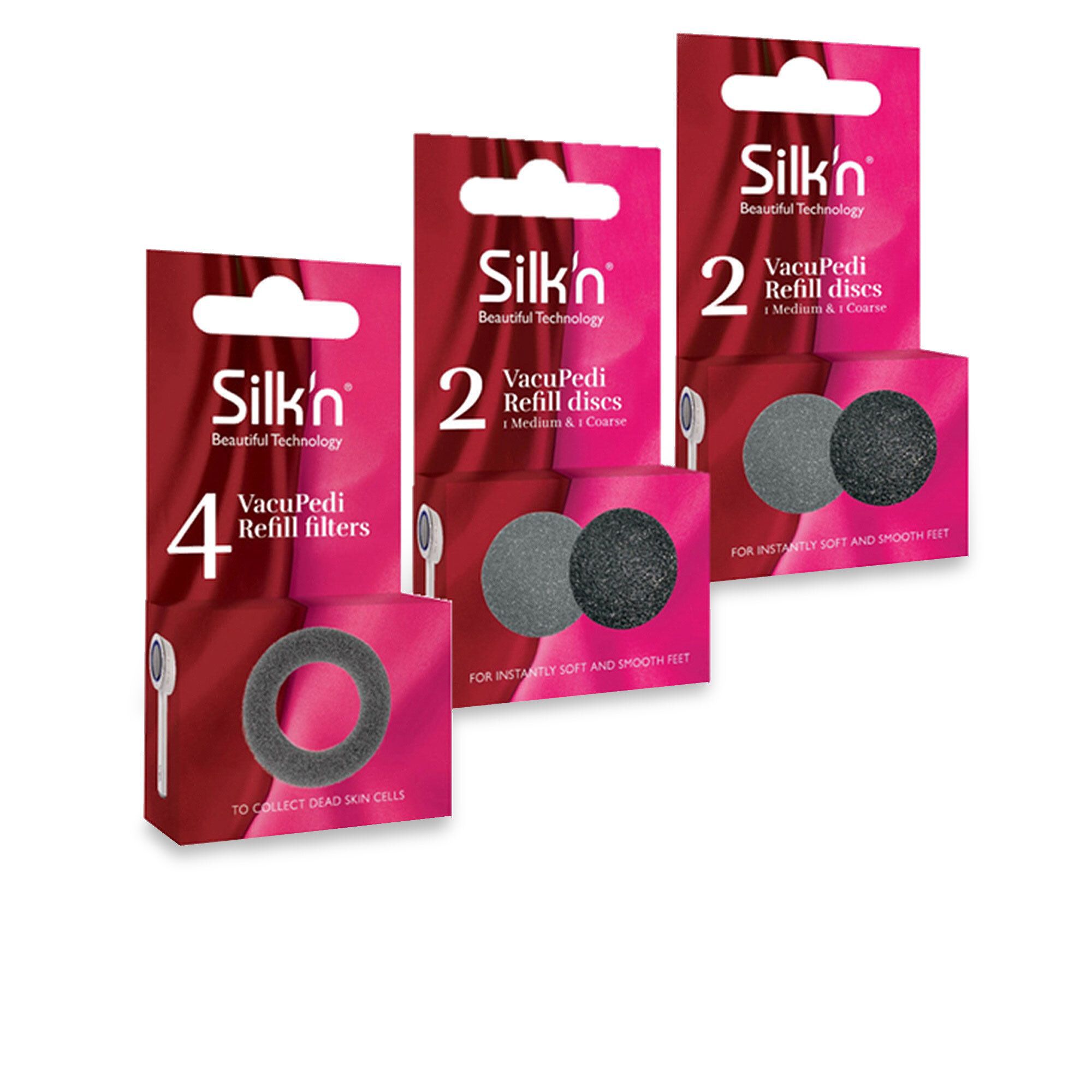 QVC Silk'n VacuPedi: 4 dischi esfolianti medio/duro e 4 filtri