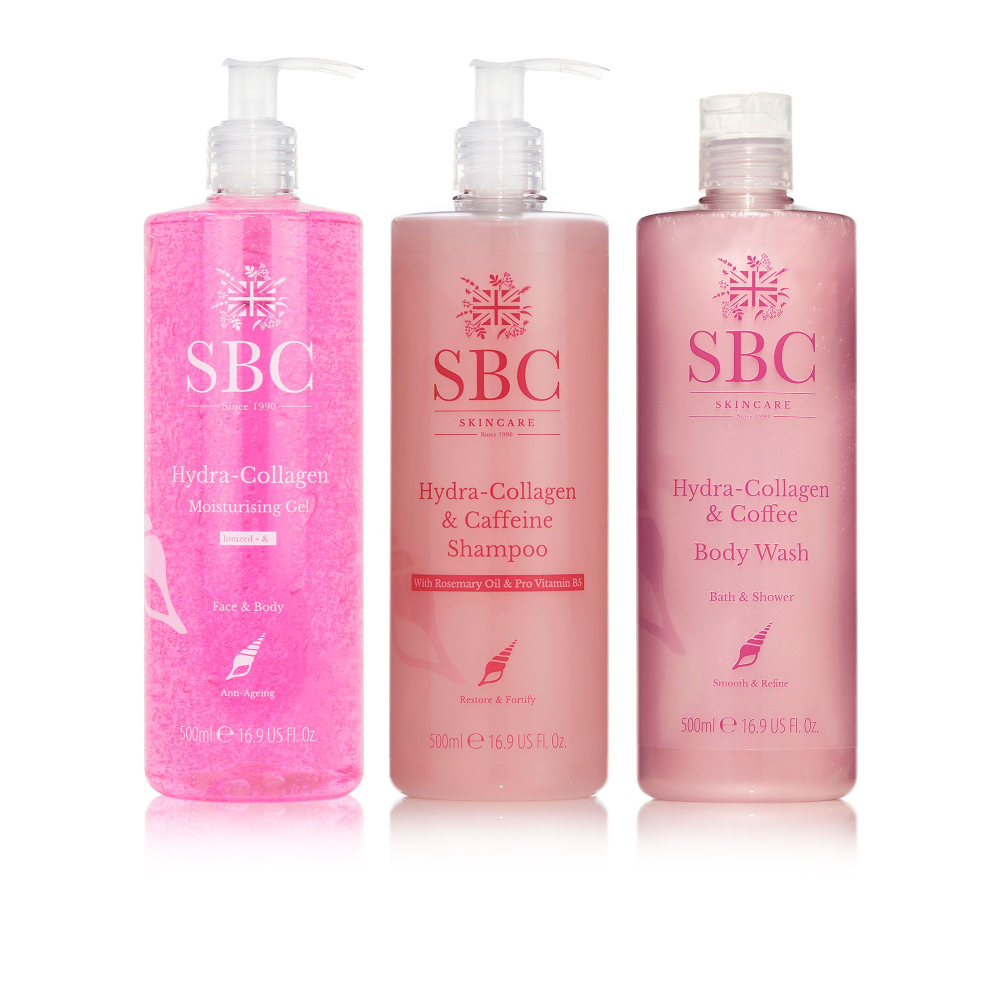 SBC
Collagen & Caffeine:
gel corpo, shampoo
e bagnoschiuma