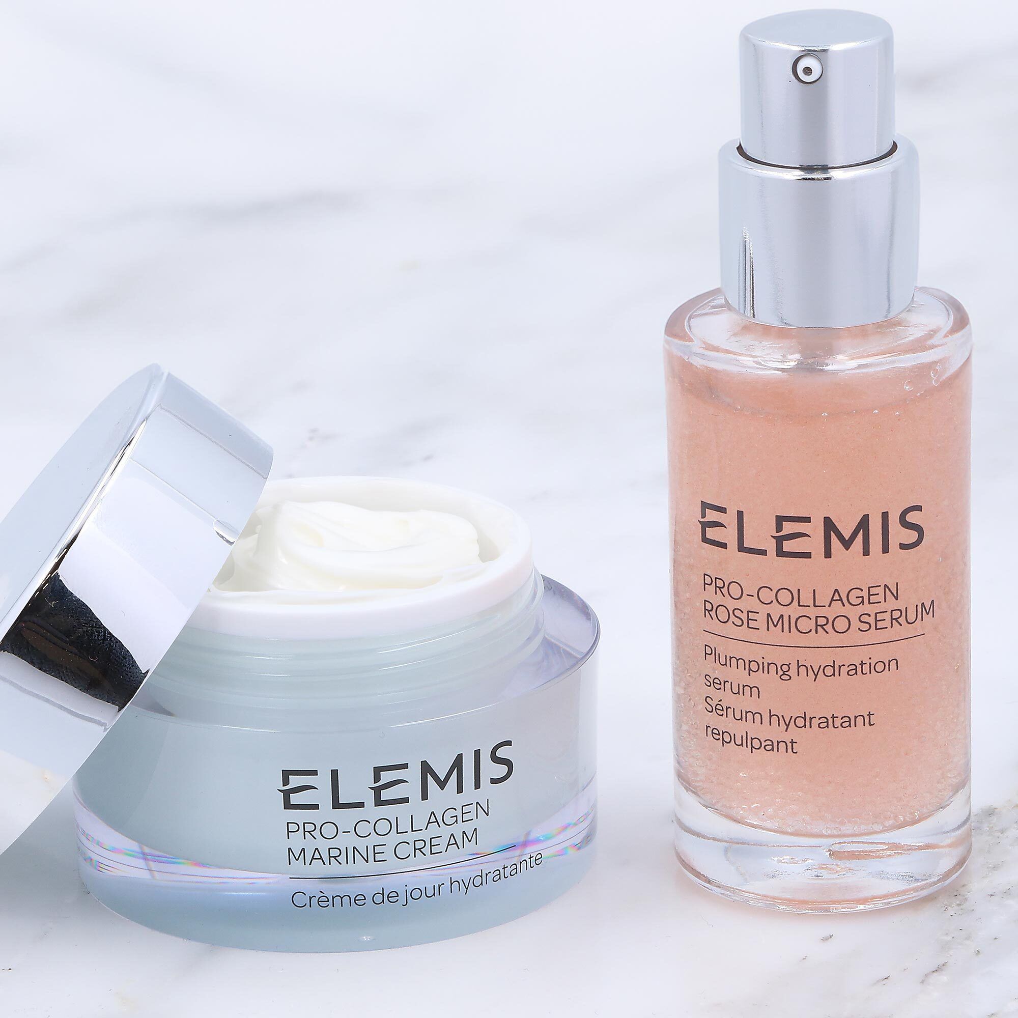 QVC Elemis Crema Pro-Collagen Marine + siero Pro- Collagen Rose Micro