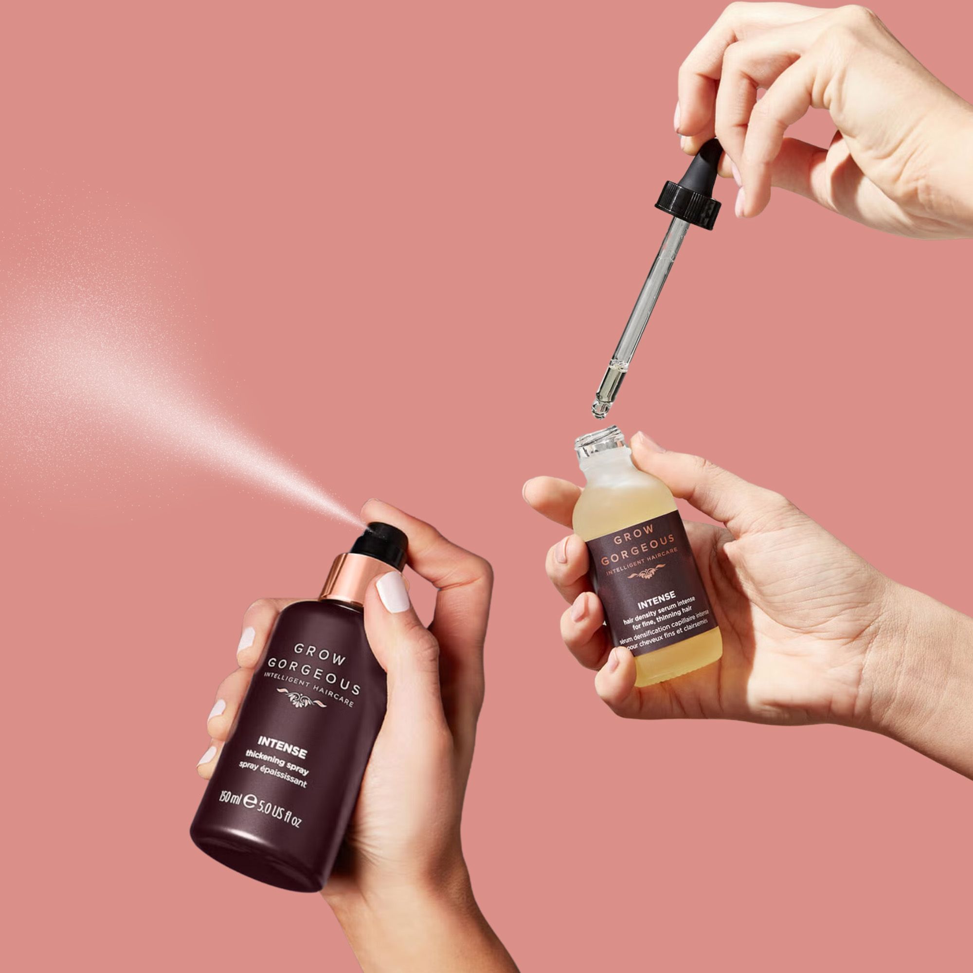 Grow Gorgeous
Kit Intense:
spray e siero
(150 ml - 60 ml)