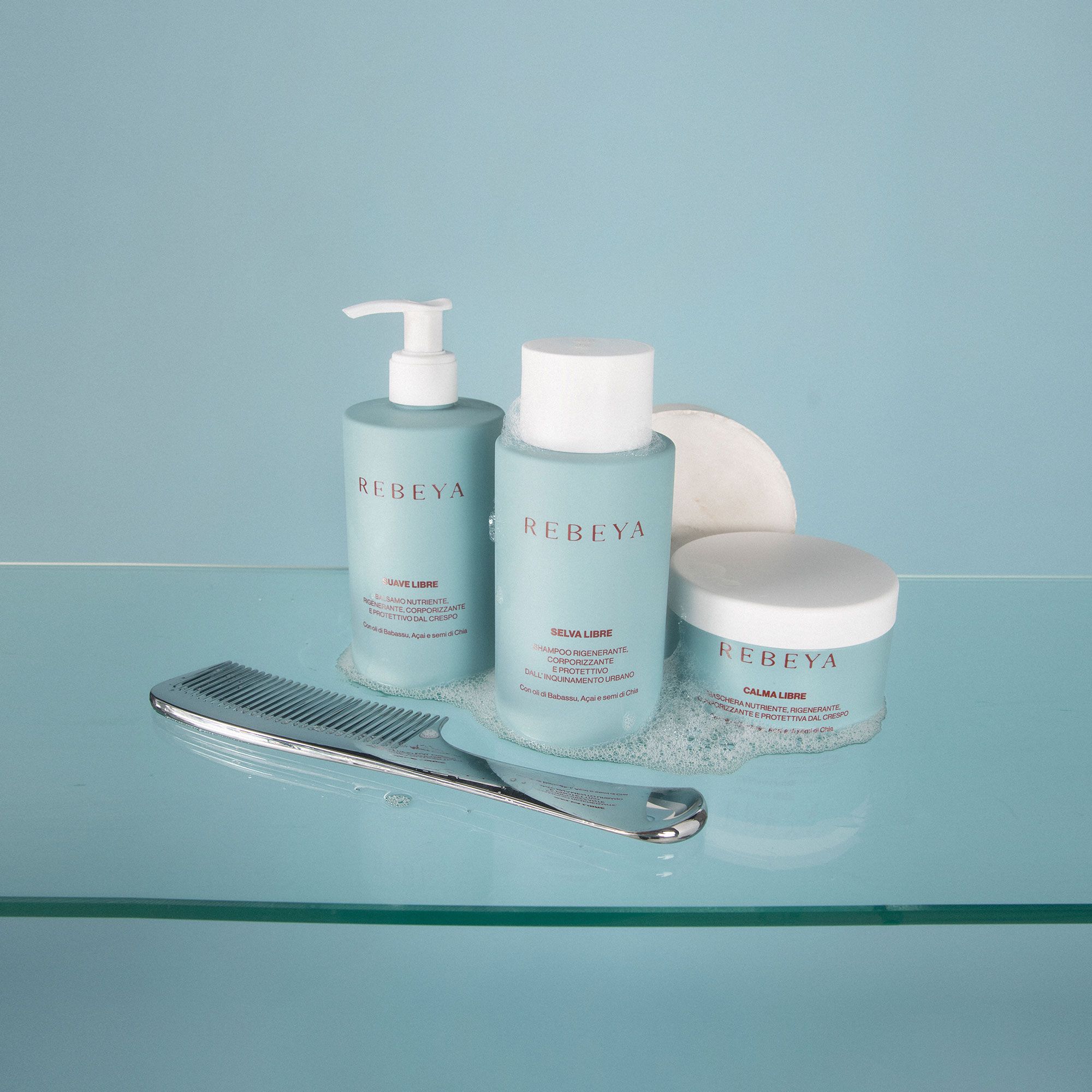 Rebeya
Kit Libre: shampoo
e balsamo (2x250ml)
+ maschera (200ml)
